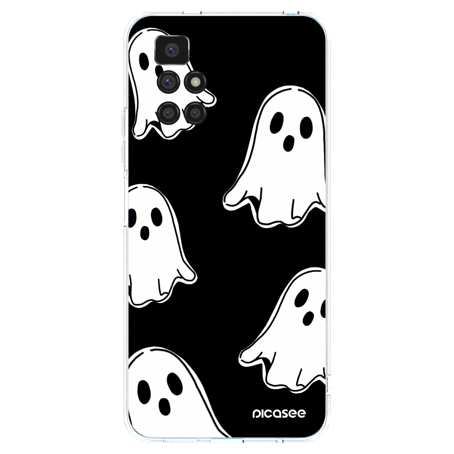 Picasee silikónový prehľadný obal pre Xiaomi Redmi 10 (2022) - Black ghosts