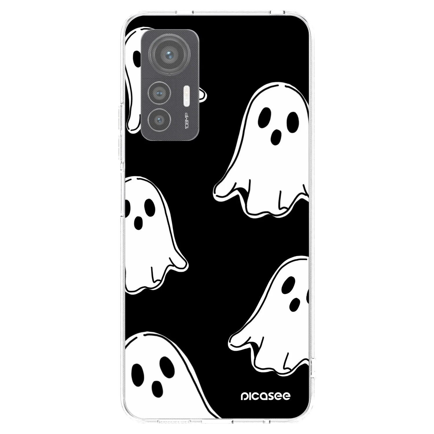 Picasee silikónový prehľadný obal pre Xiaomi 12 Lite - Black ghosts