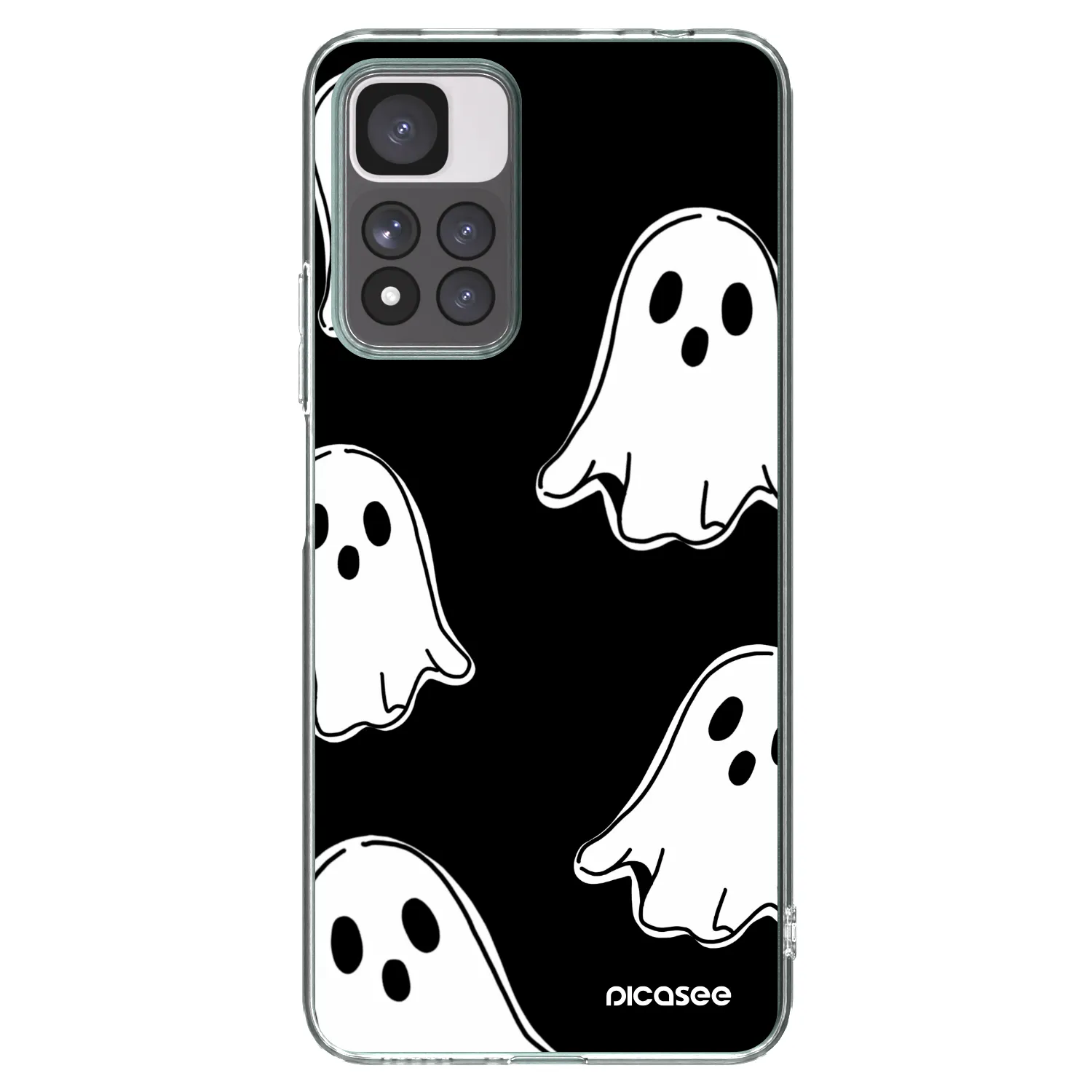 Picasee silikónový prehľadný obal pre Xiaomi Redmi Note 11 Pro+ 5G - Black ghosts