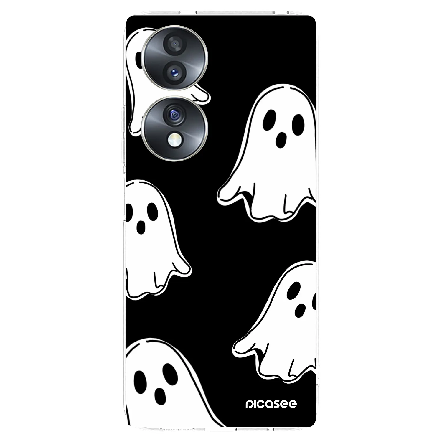 Picasee silikónový prehľadný obal pre Honor 70 - Black ghosts
