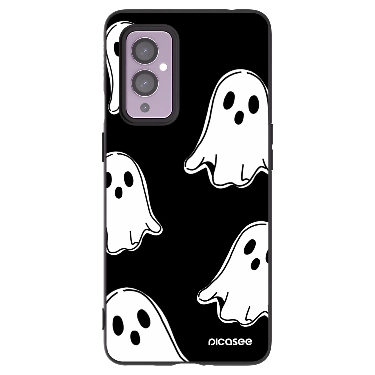 Picasee silikónový čierny obal pre OnePlus 9 - Black ghosts