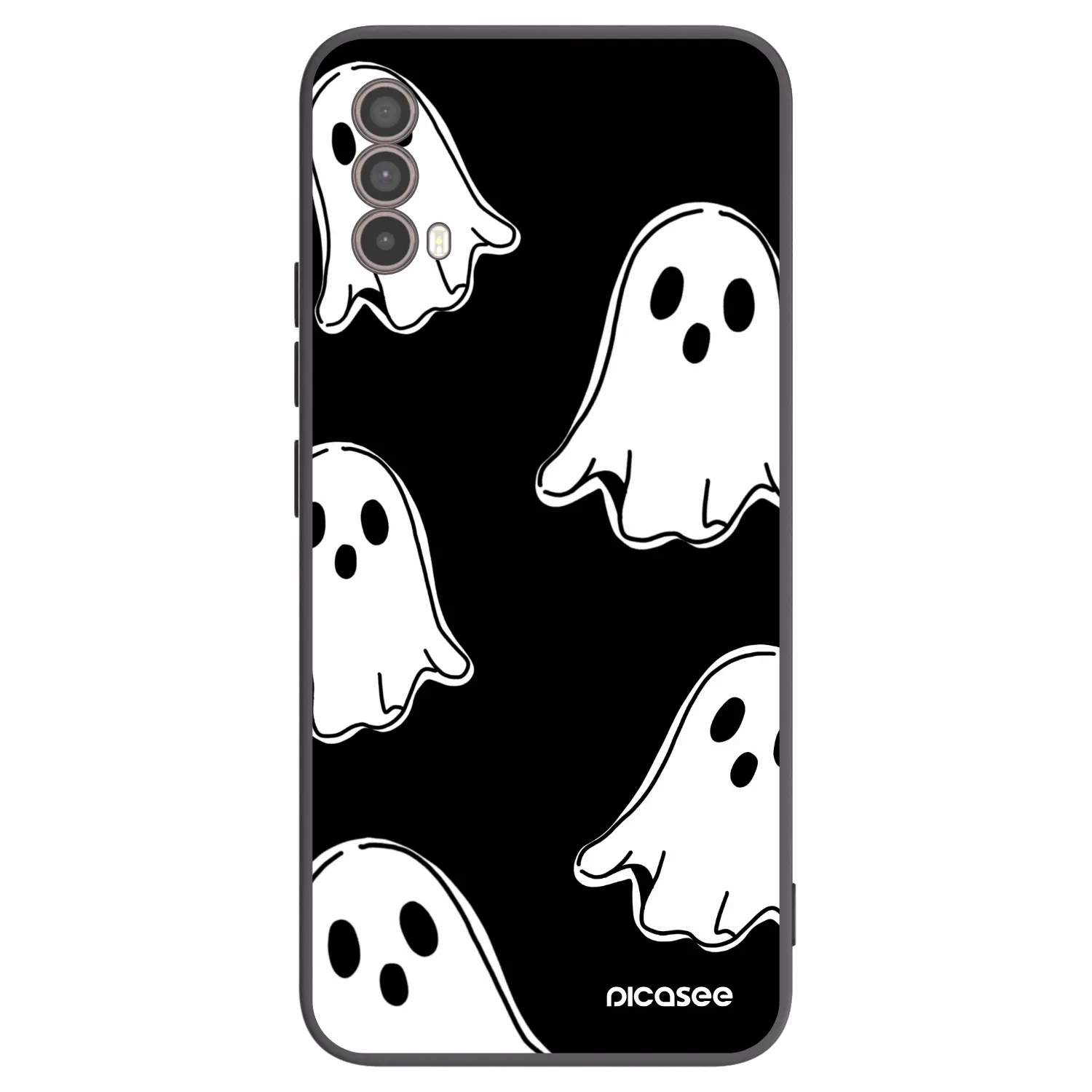 Picasee silikónový čierny obal pre Motorola Moto E40 - Black ghosts