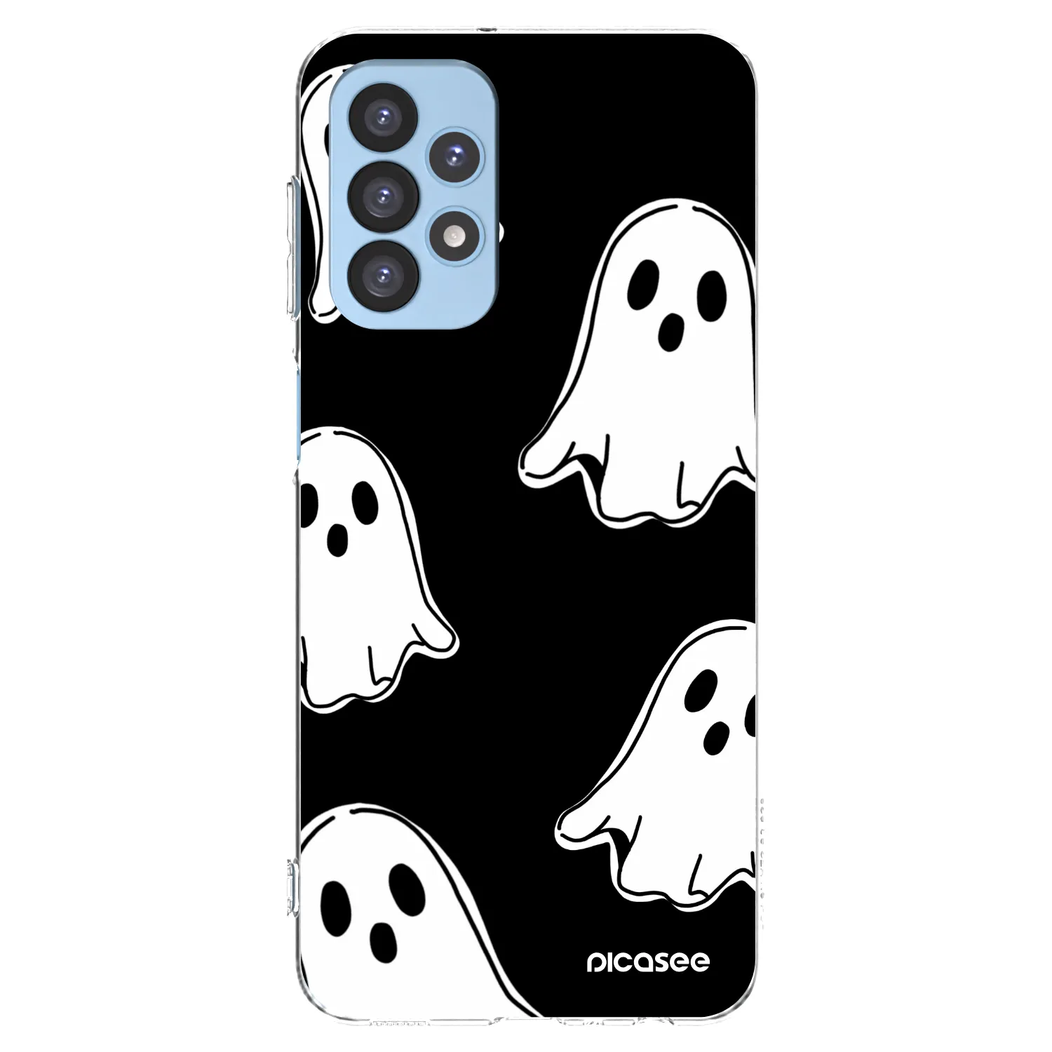 Picasee silikónový prehľadný obal pre Samsung Galaxy A23 A235F 4G - Black ghosts