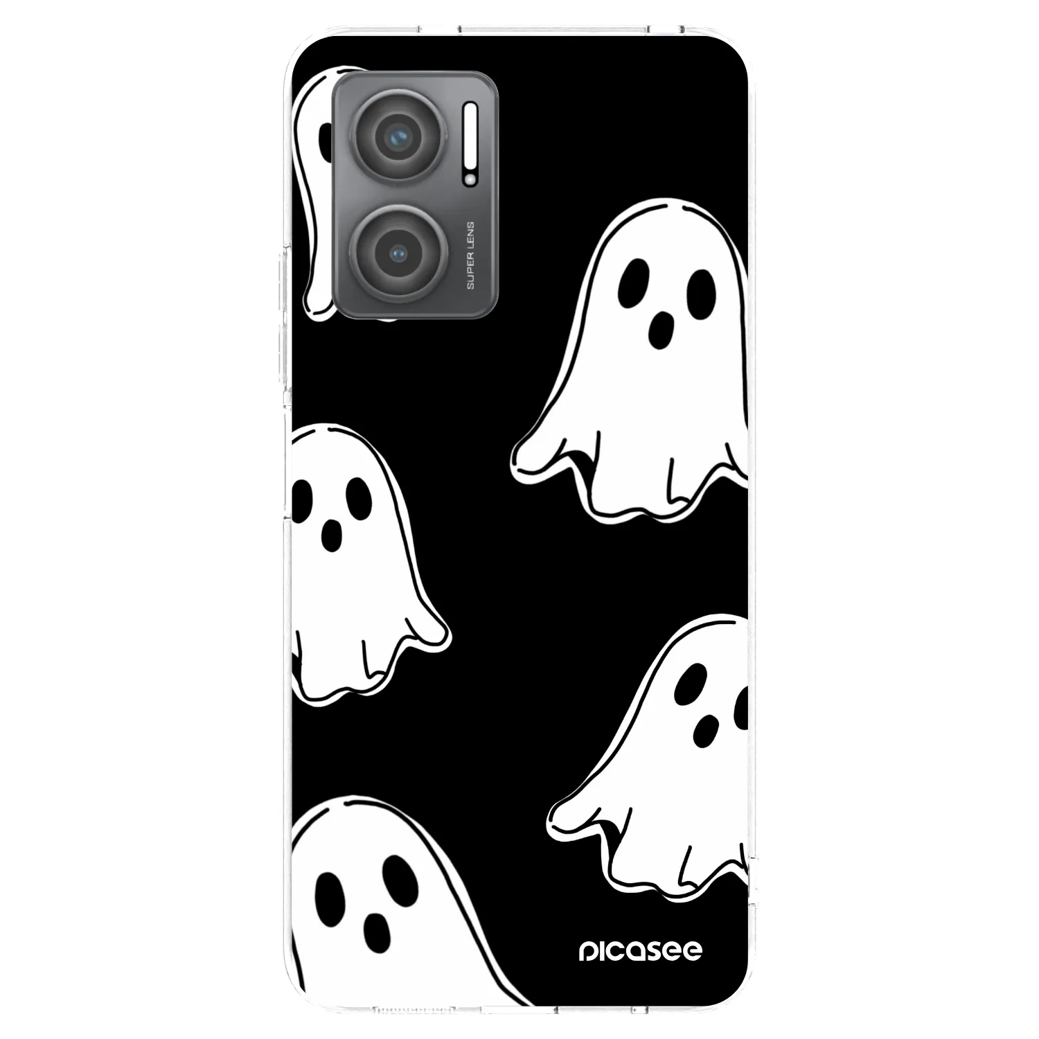Picasee silikónový prehľadný obal pre Xiaomi Redmi 10 5G - Black ghosts