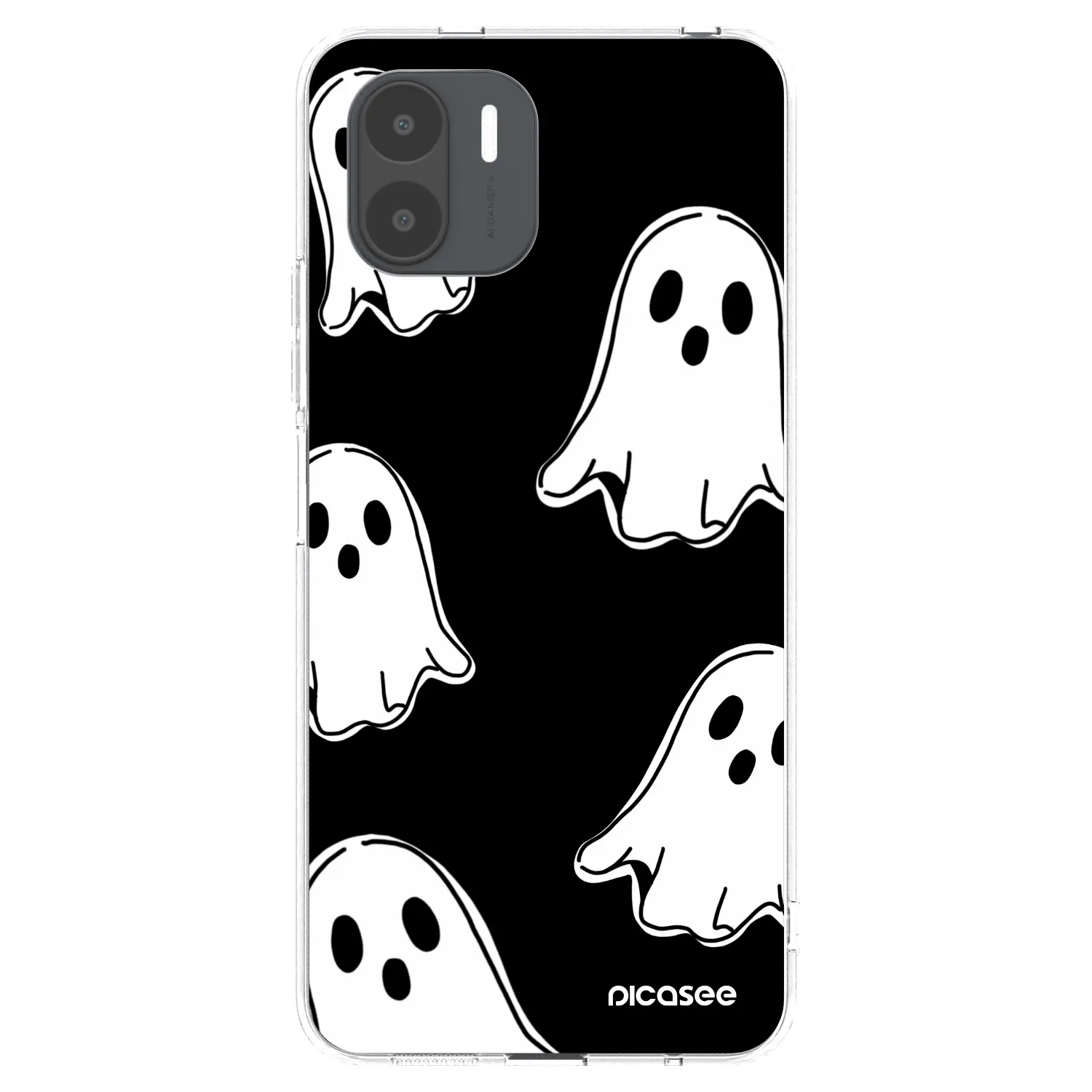 Picasee silikónový prehľadný obal pre Xiaomi Redmi A1 - Black ghosts