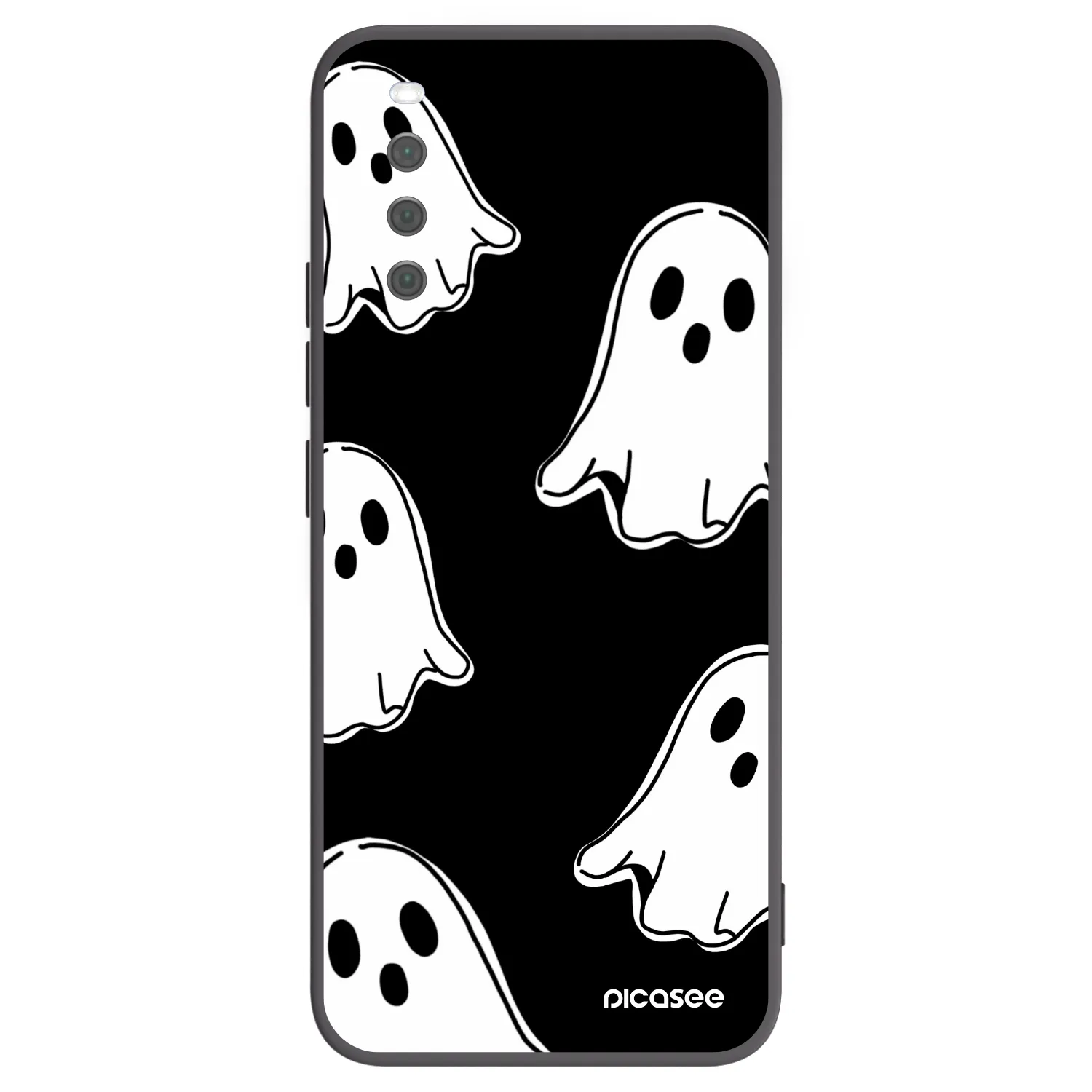 Picasee silikónový čierny obal pre Sony Xperia 10 III - Black ghosts