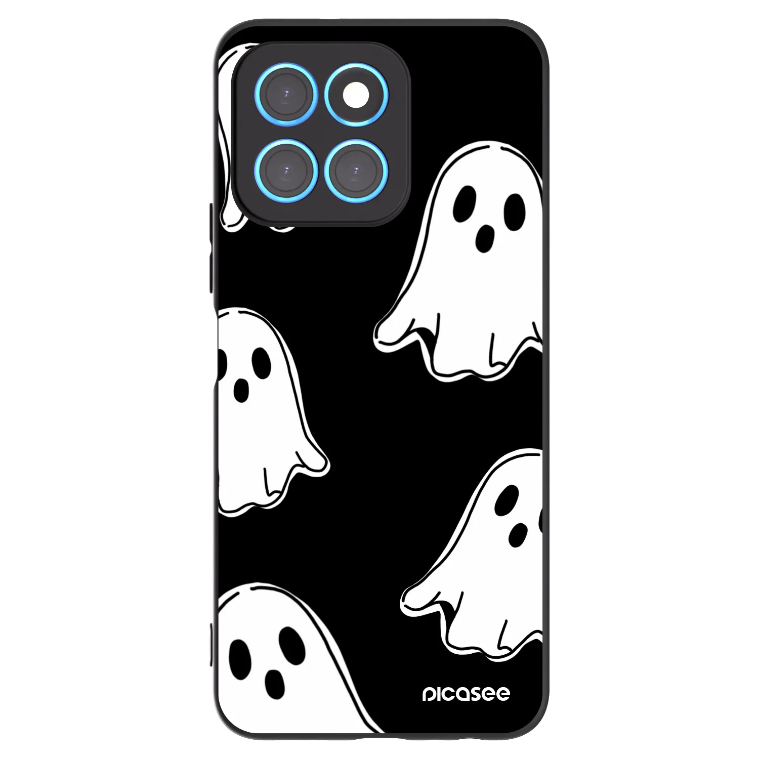 Picasee silikónový čierny obal pre Honor X6 - Black ghosts