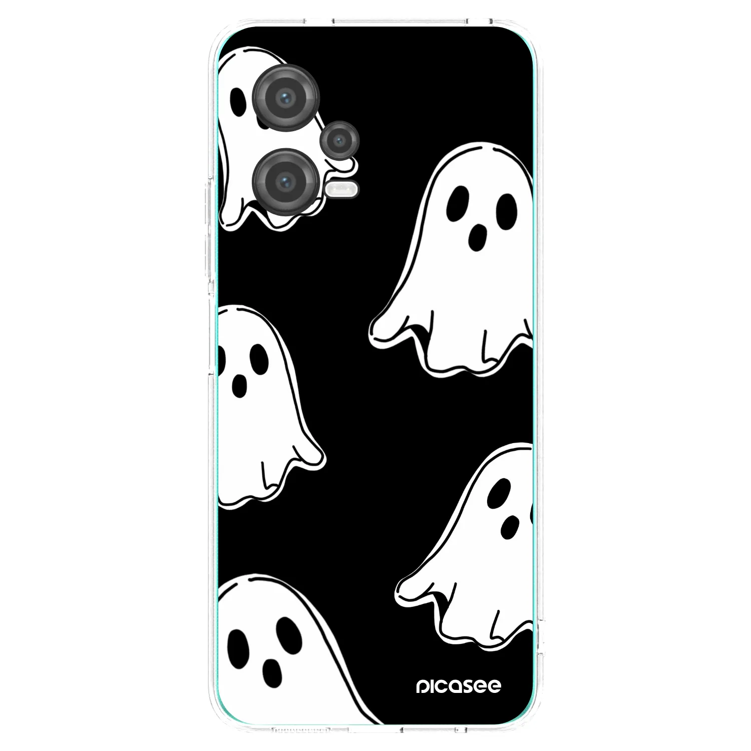 Picasee silikónový prehľadný obal pre Xiaomi Poco X5 - Black ghosts