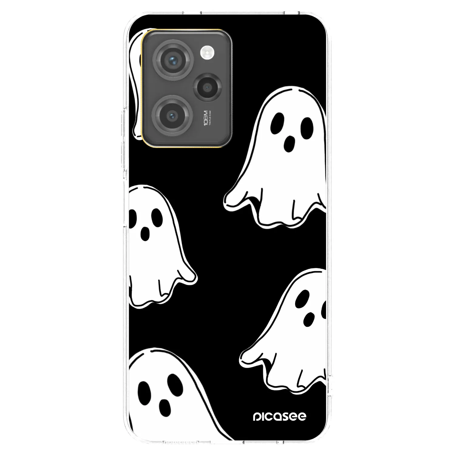 Picasee silikónový prehľadný obal pre Xiaomi Poco X5 Pro - Black ghosts