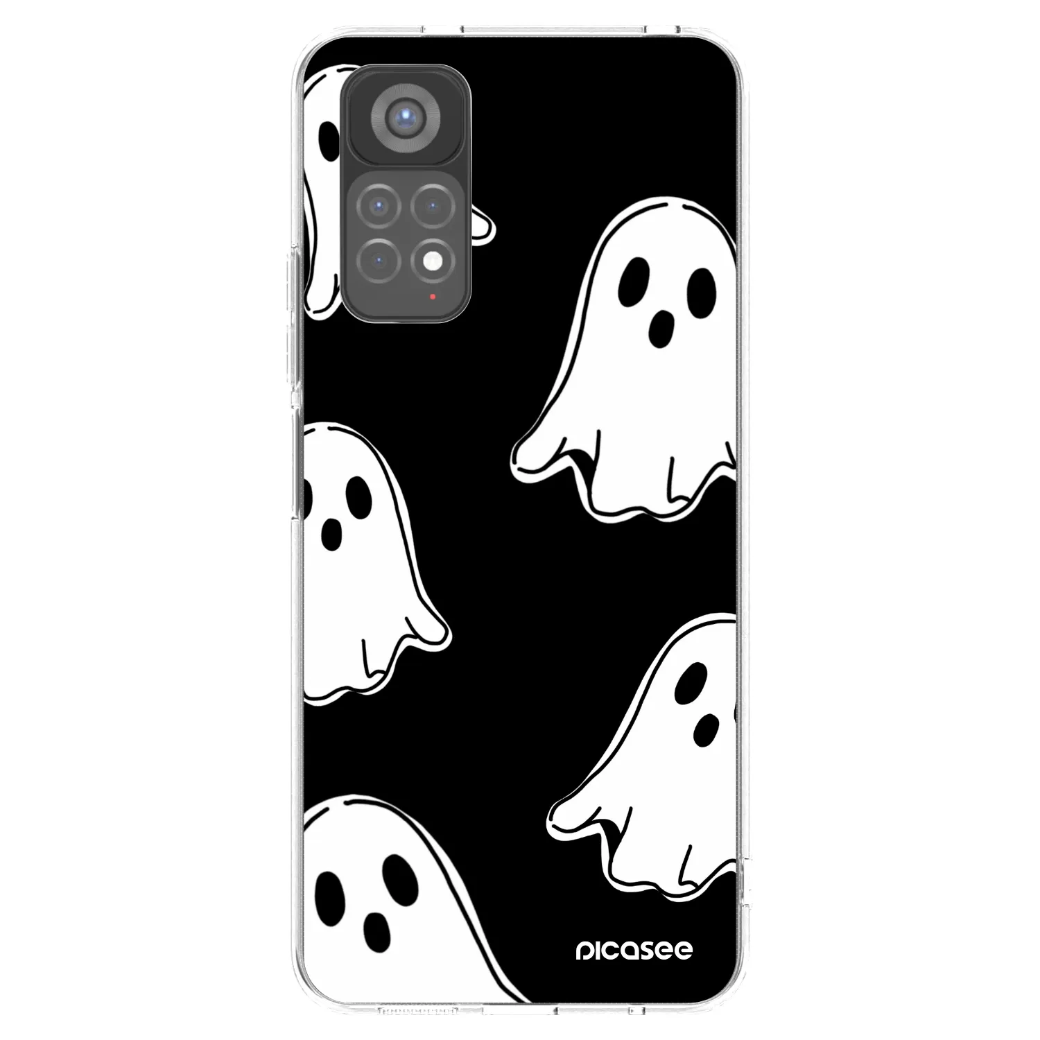 Picasee silikónový prehľadný obal pre Xiaomi Redmi Note 11S 5G - Black ghosts