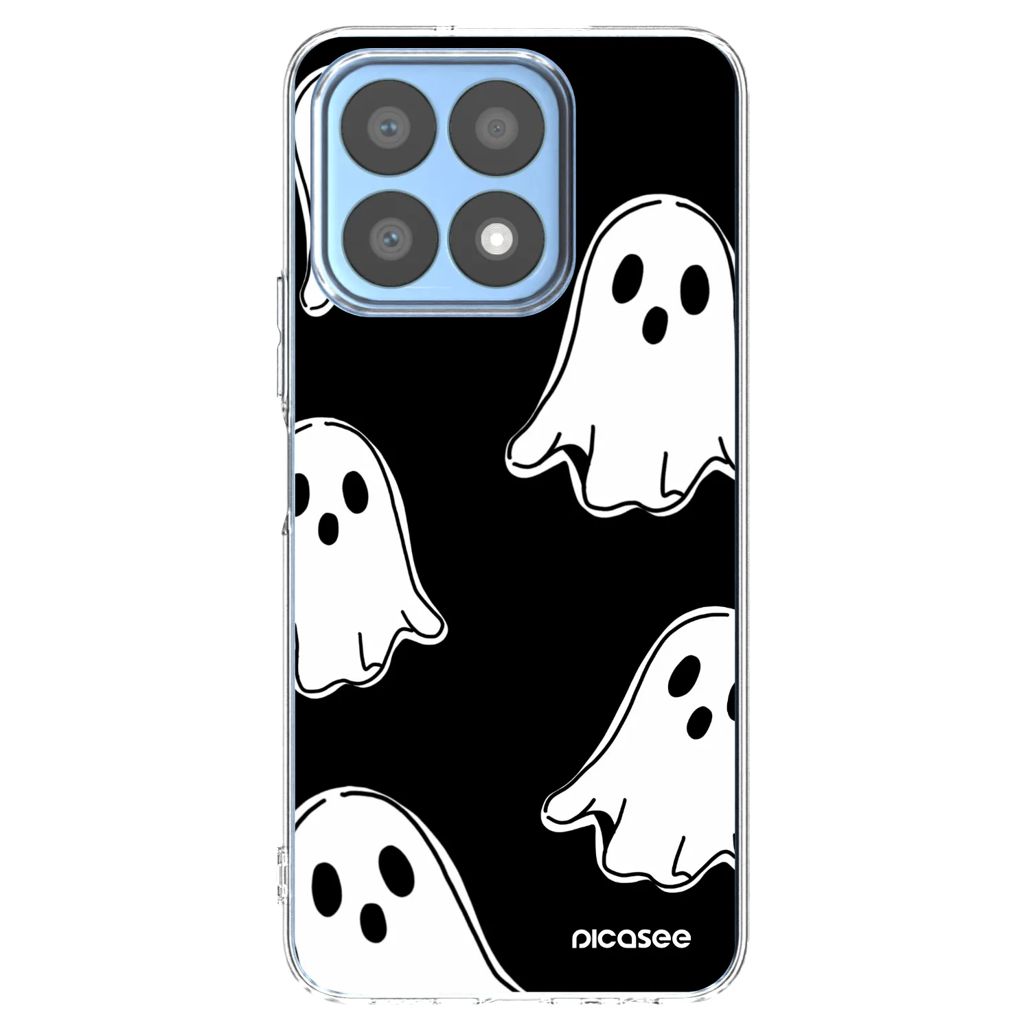 Picasee silikónový prehľadný obal pre Honor X8a - Black ghosts