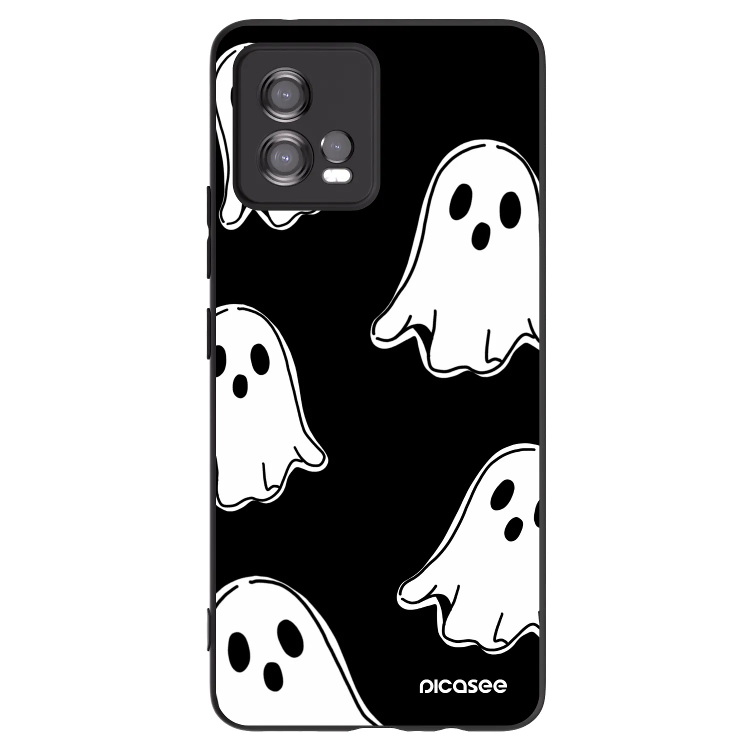 Picasee silikónový čierny obal pre Motorola Moto G72 - Black ghosts