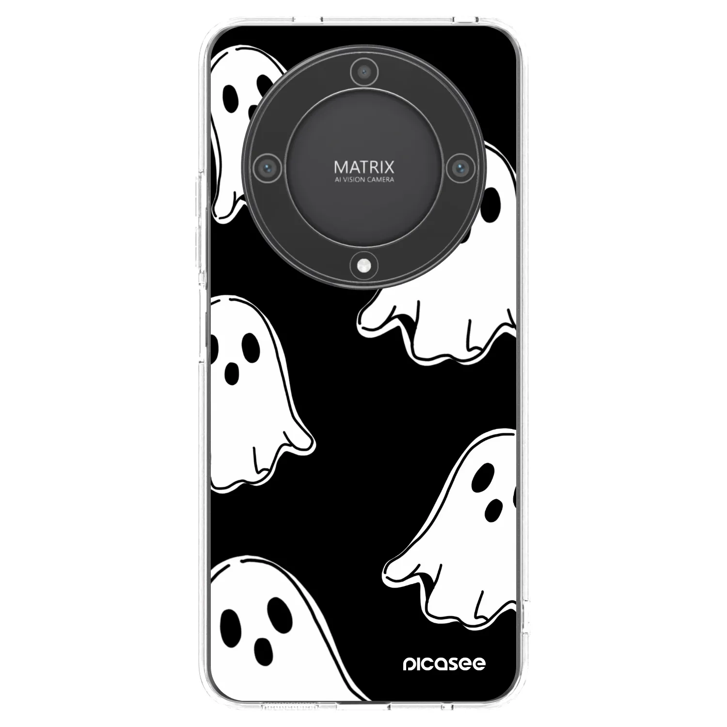 Picasee silikónový prehľadný obal pre Honor Magic5 Lite 5G - Black ghosts