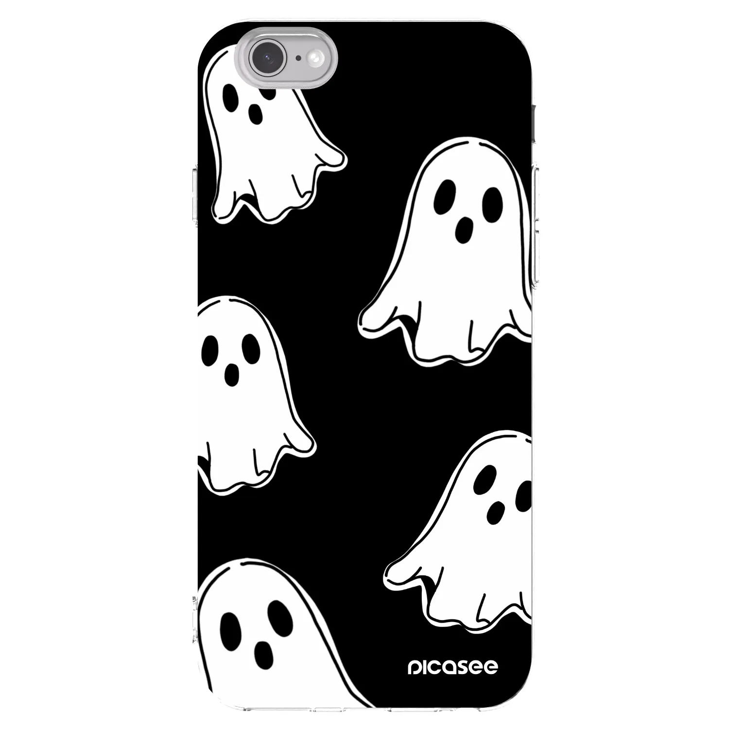 Picasee silikónový prehľadný obal pre Apple iPhone 6/6S - Black ghosts