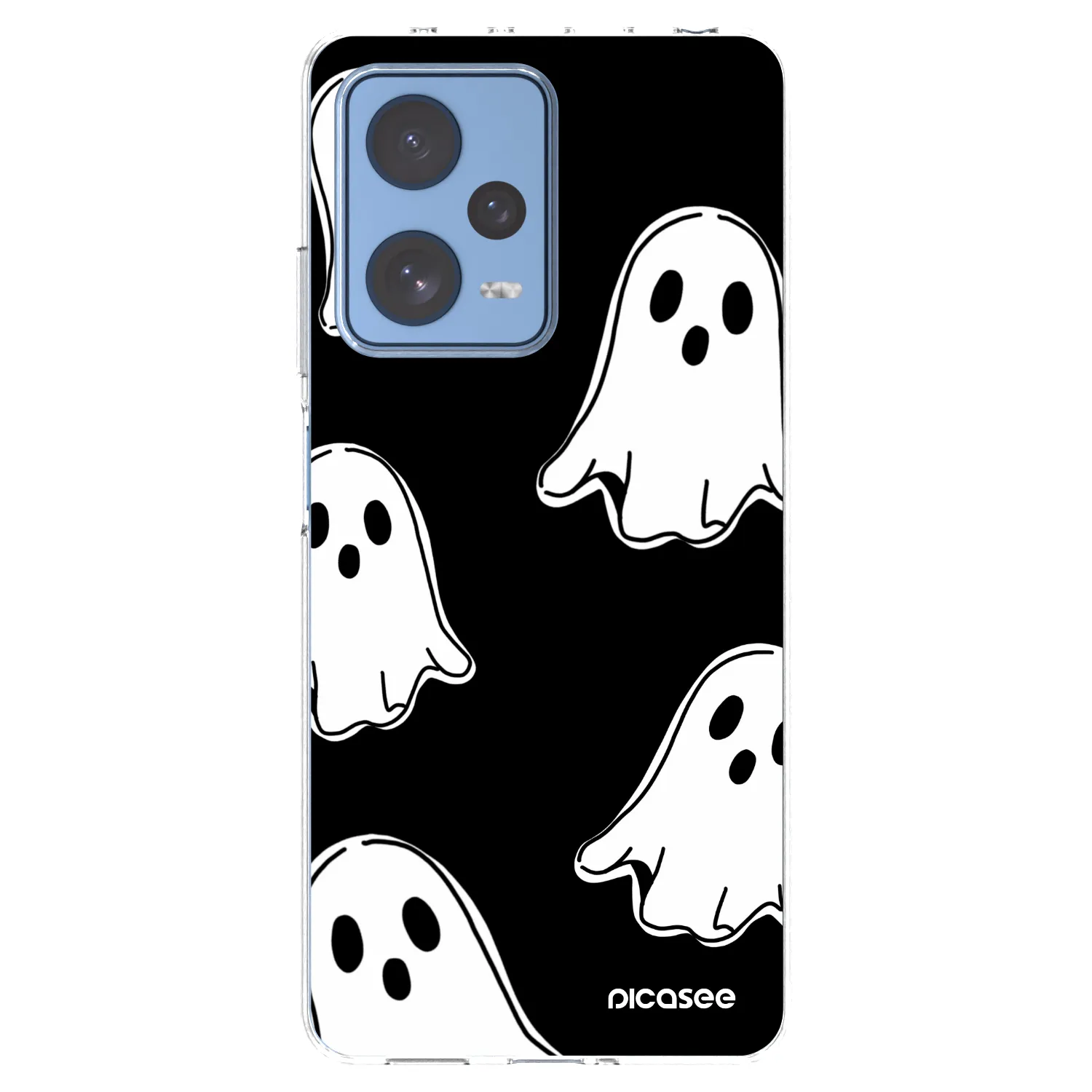Picasee silikónový prehľadný obal pre Xiaomi Redmi Note 12 Pro 5G - Black ghosts