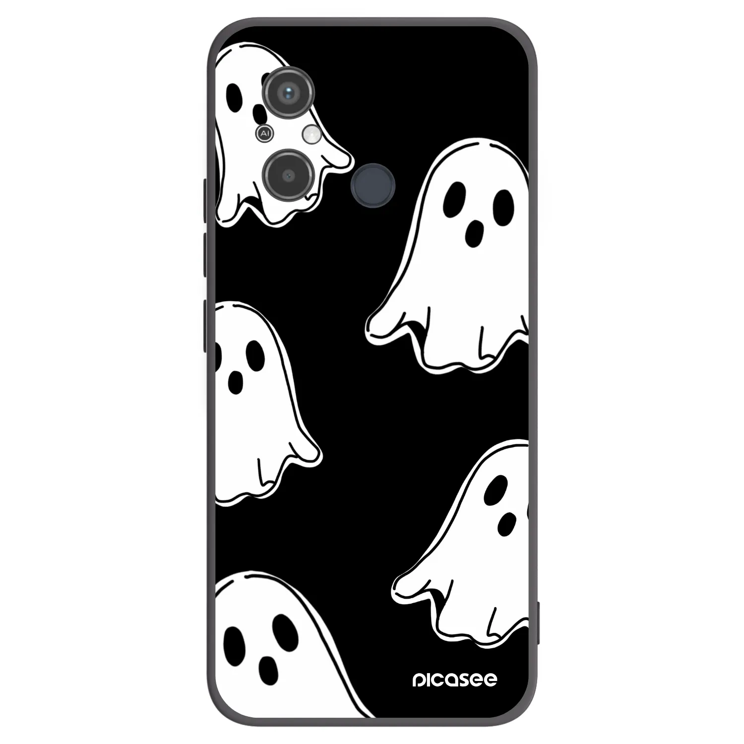 Picasee silikónový čierny obal pre Xiaomi Redmi 12C - Black ghosts