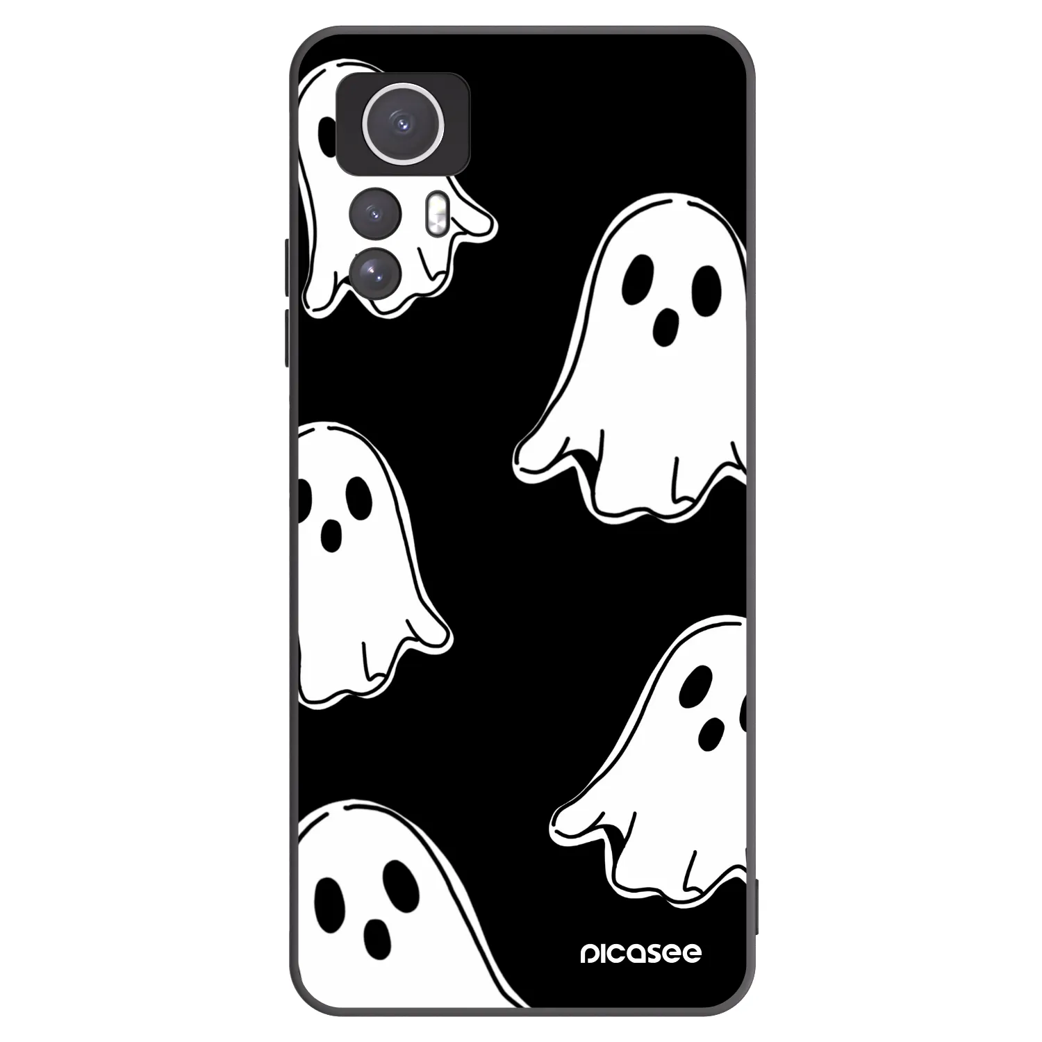 Picasee silikónový čierny obal pre Xiaomi Redmi Note 12S - Black ghosts