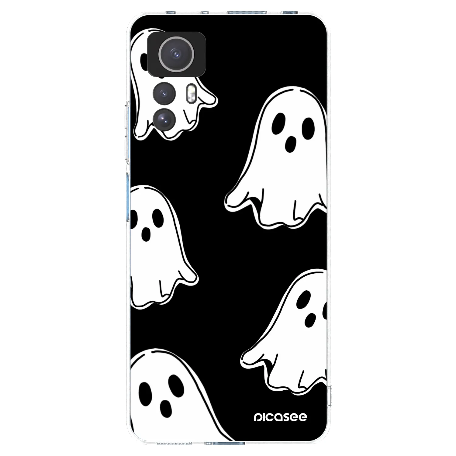 Picasee silikónový prehľadný obal pre Xiaomi Redmi Note 12S - Black ghosts