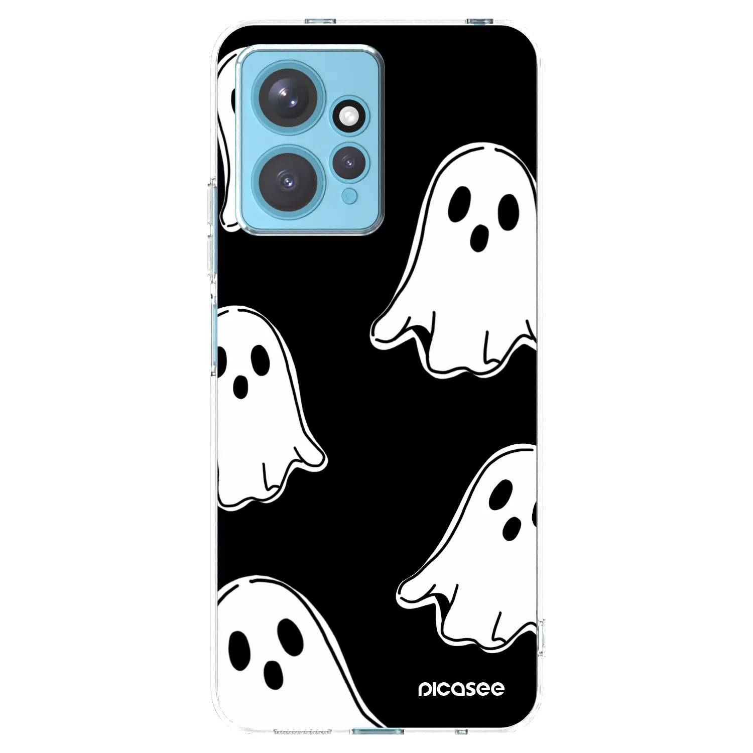 Picasee silikónový prehľadný obal pre Xiaomi Redmi Note 12 4G - Black ghosts