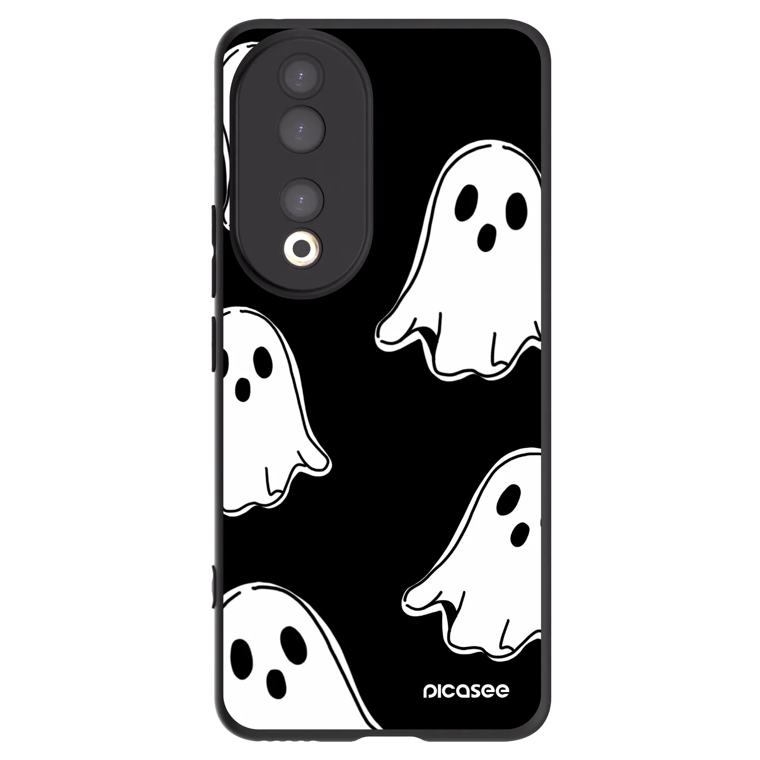 Picasee silikónový čierny obal pre Honor 90 5G - Black ghosts