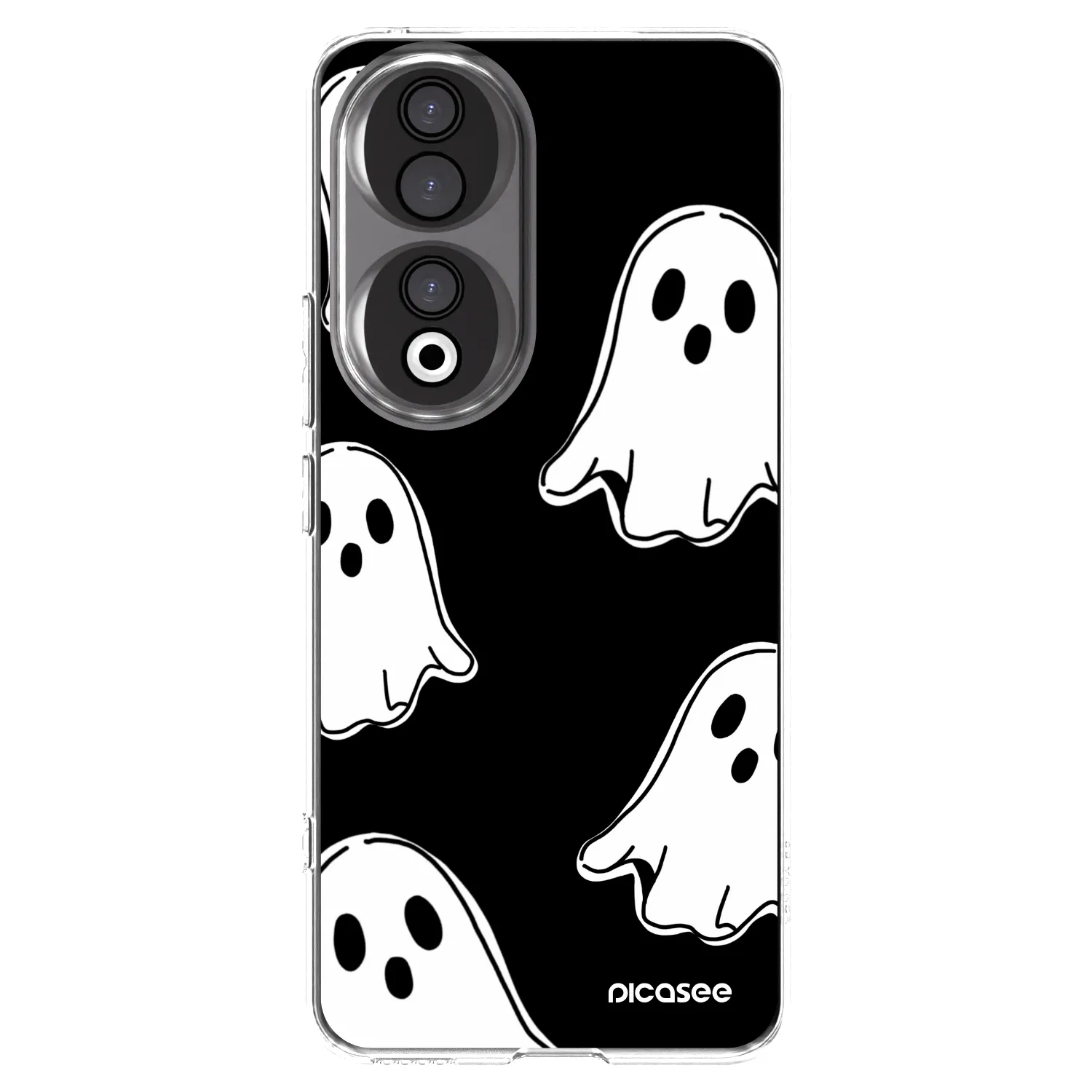 Picasee silikónový prehľadný obal pre Honor 90 5G - Black ghosts