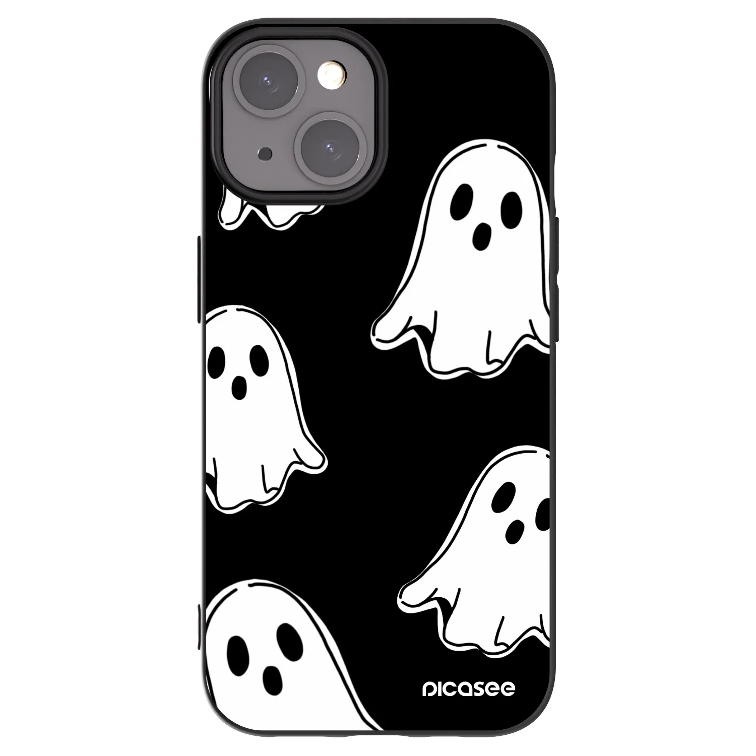 Picasee silikónový čierny obal pre Apple iPhone 15 - Black ghosts
