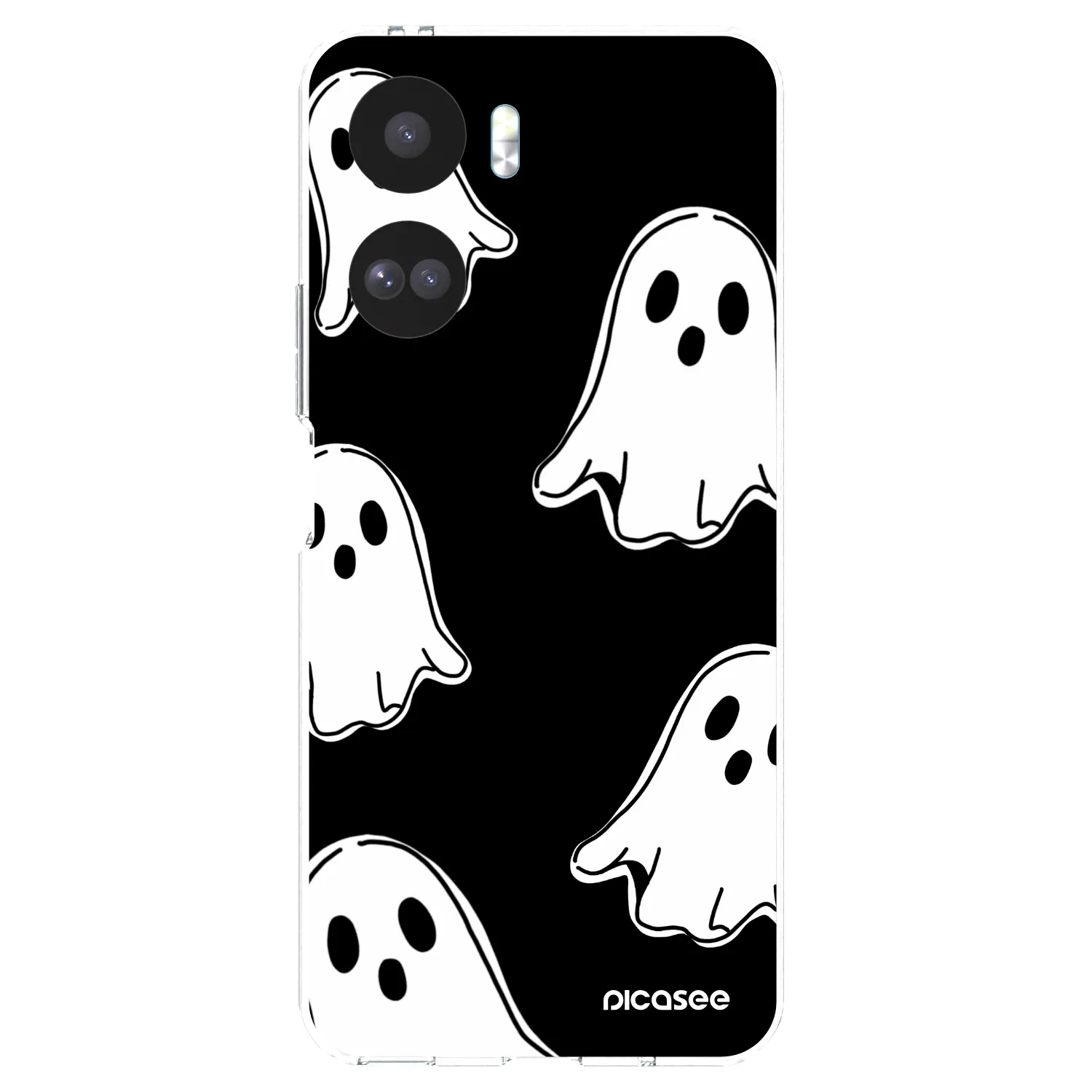 Picasee silikónový prehľadný obal pre Honor 90 Lite 5G - Black ghosts