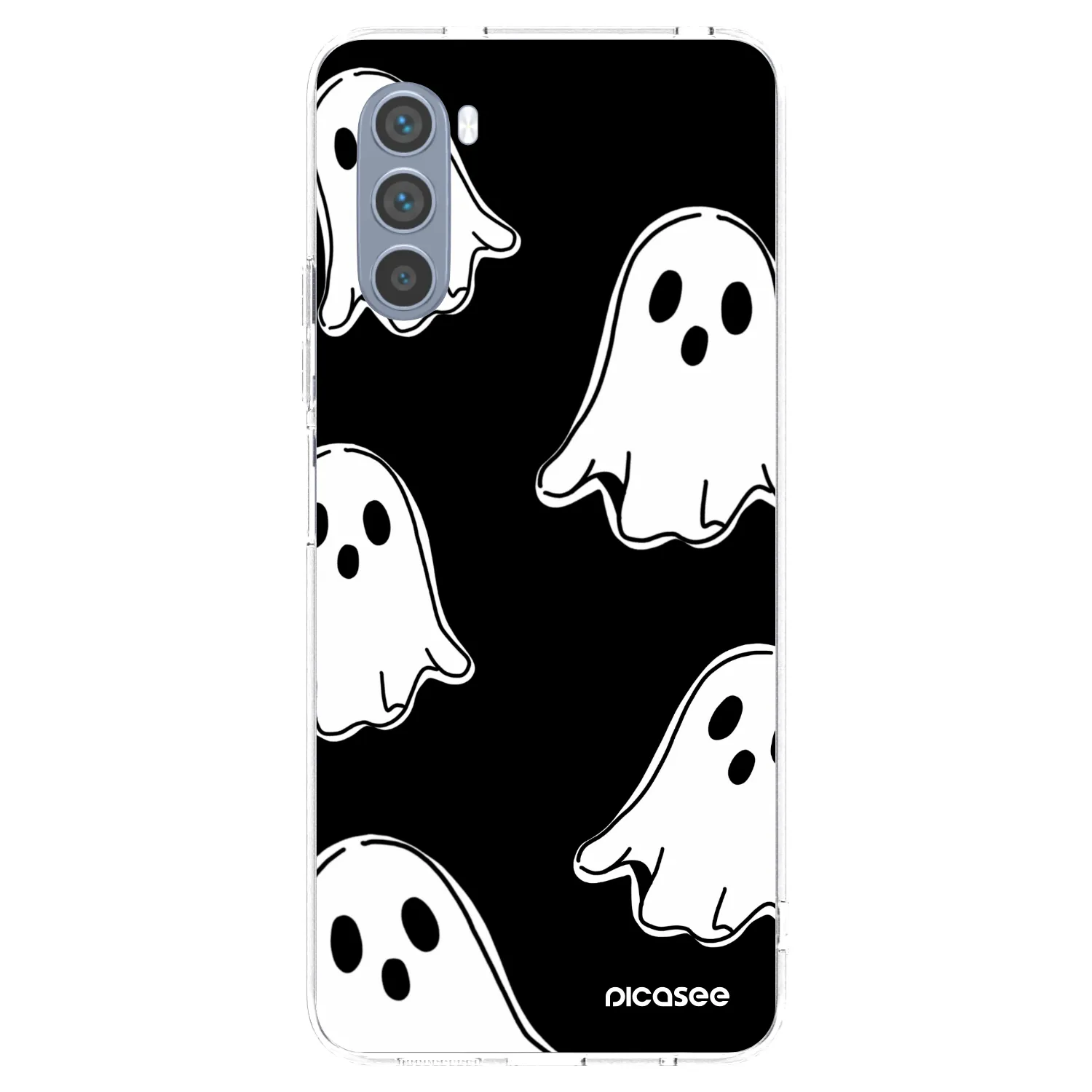 Picasee silikónový prehľadný obal pre Motorola Moto G62 - Black ghosts