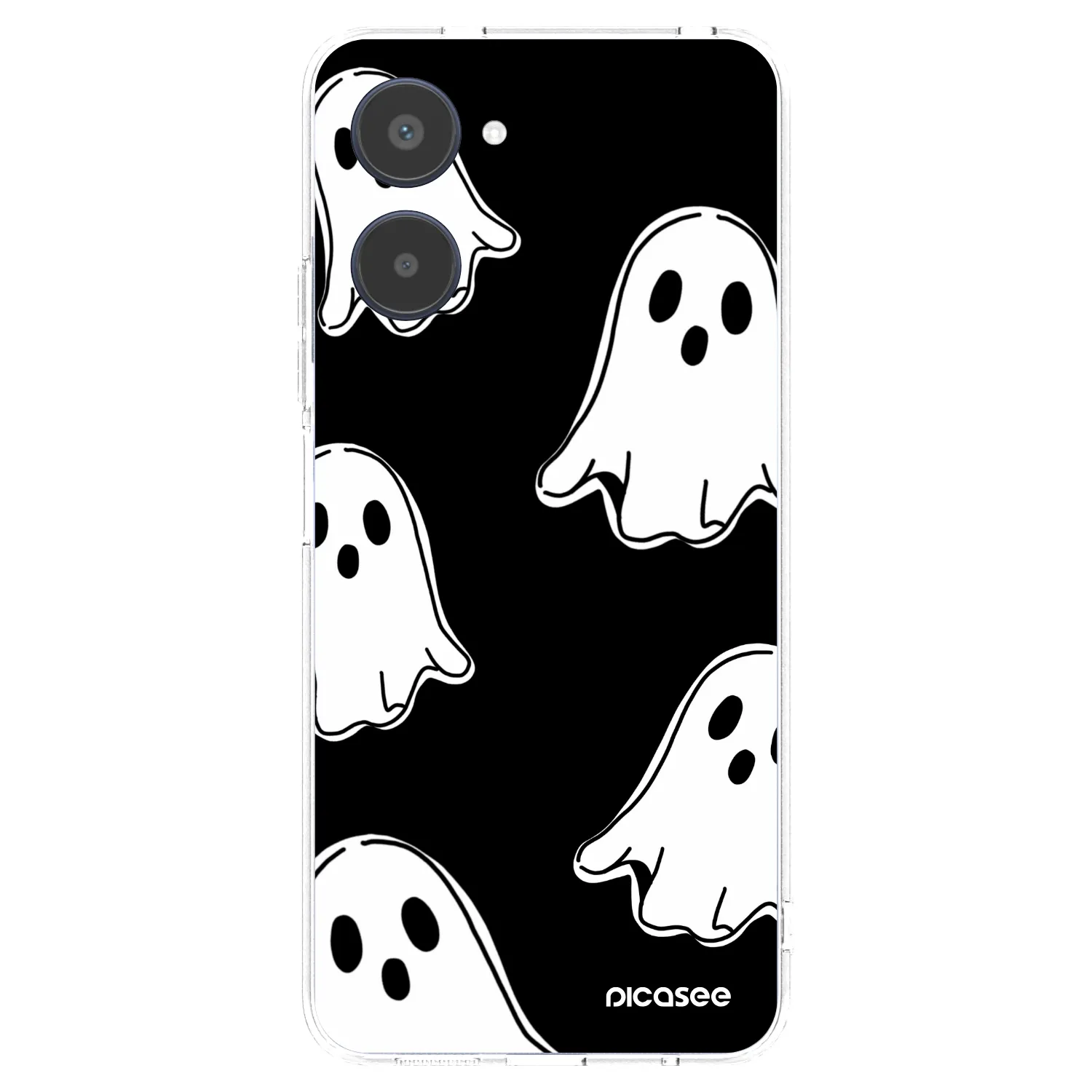 Picasee silikónový prehľadný obal pre Realme 10 4G - Black ghosts