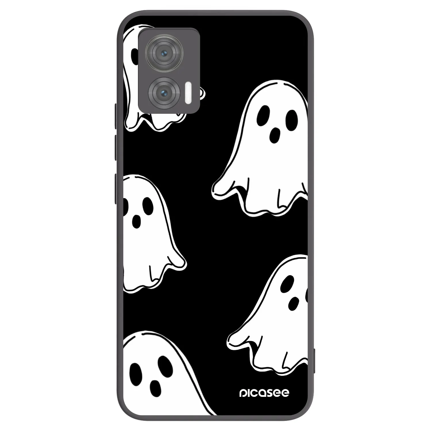 Picasee silikónový čierny obal pre Motorola Edge 30 Neo - Black ghosts