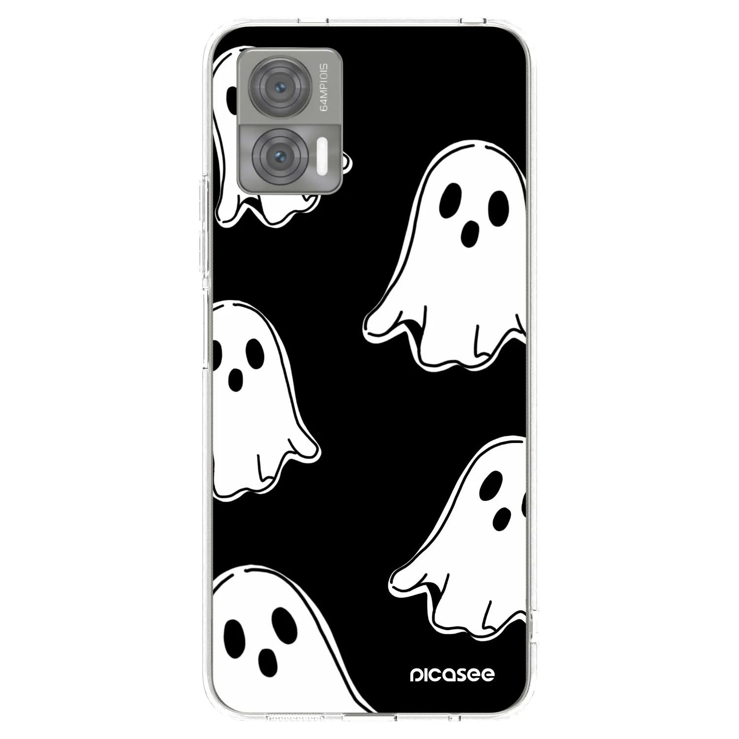 Picasee silikónový prehľadný obal pre Motorola Edge 30 Neo - Black ghosts