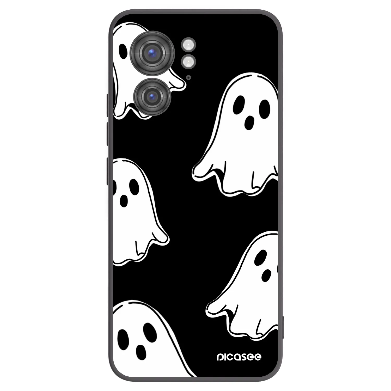 Picasee silikónový čierny obal pre Motorola Edge 40 - Black ghosts