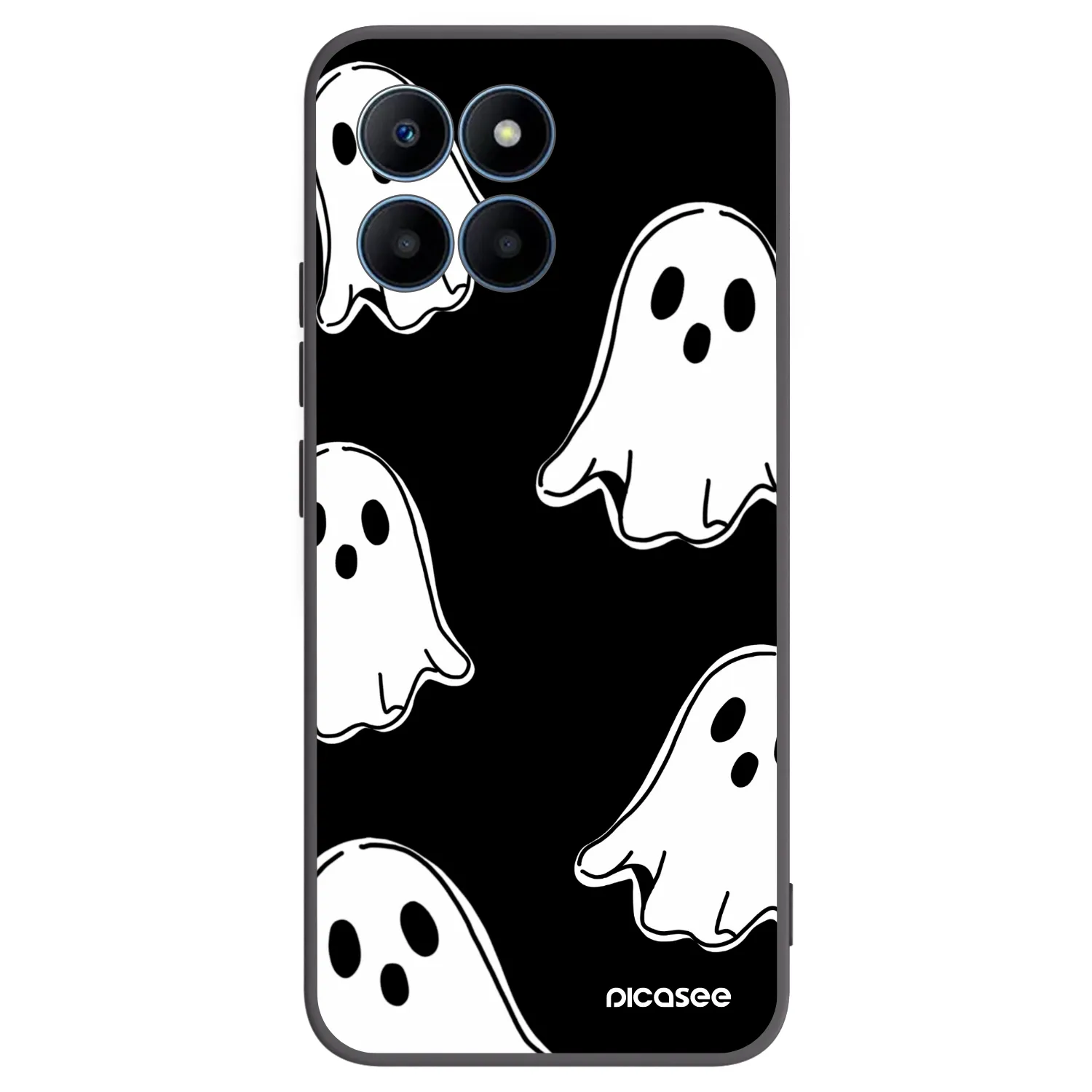 Picasee silikónový čierny obal pre Honor 70 Lite - Black ghosts