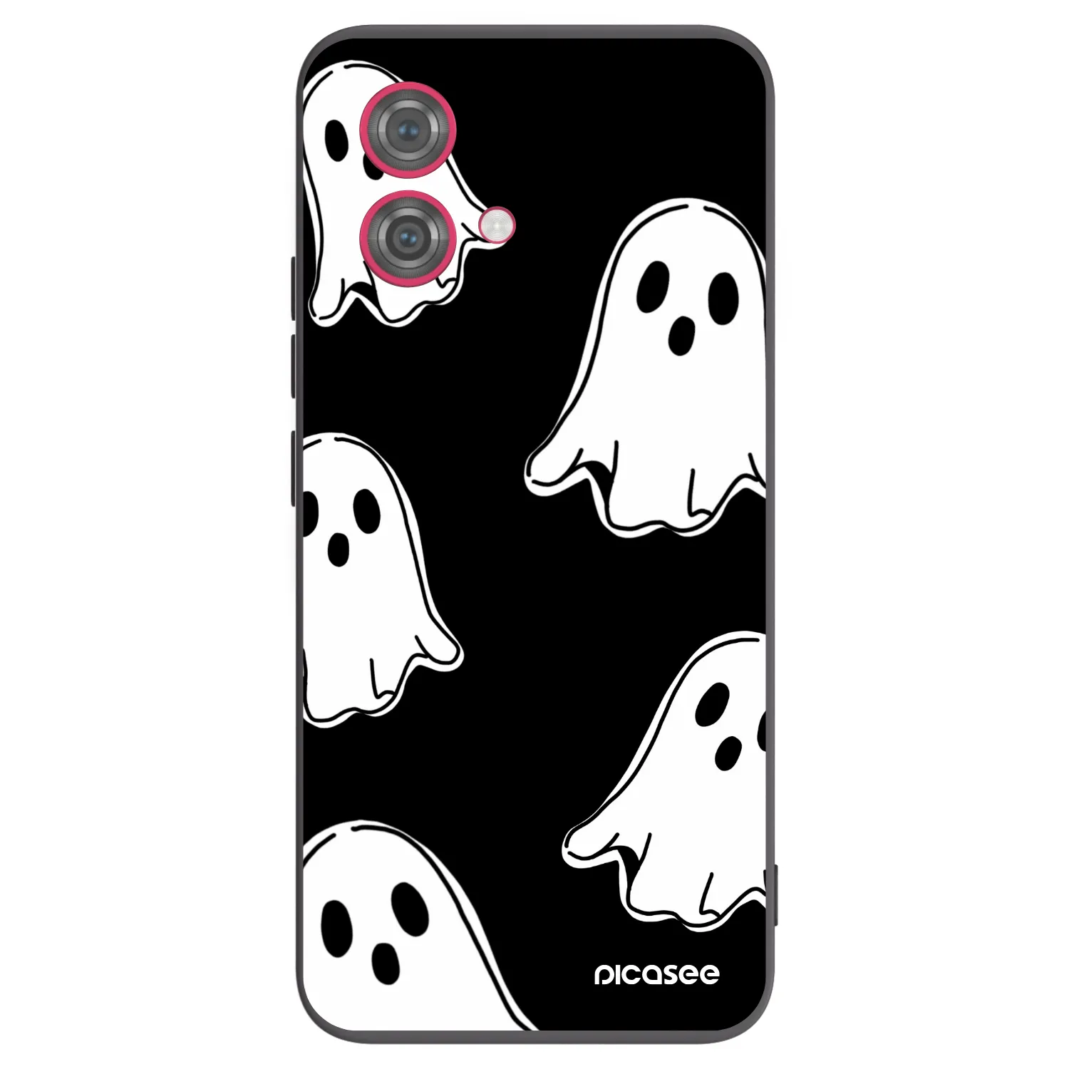 Picasee silikónový čierny obal pre Motorola Moto G84 5G - Black ghosts