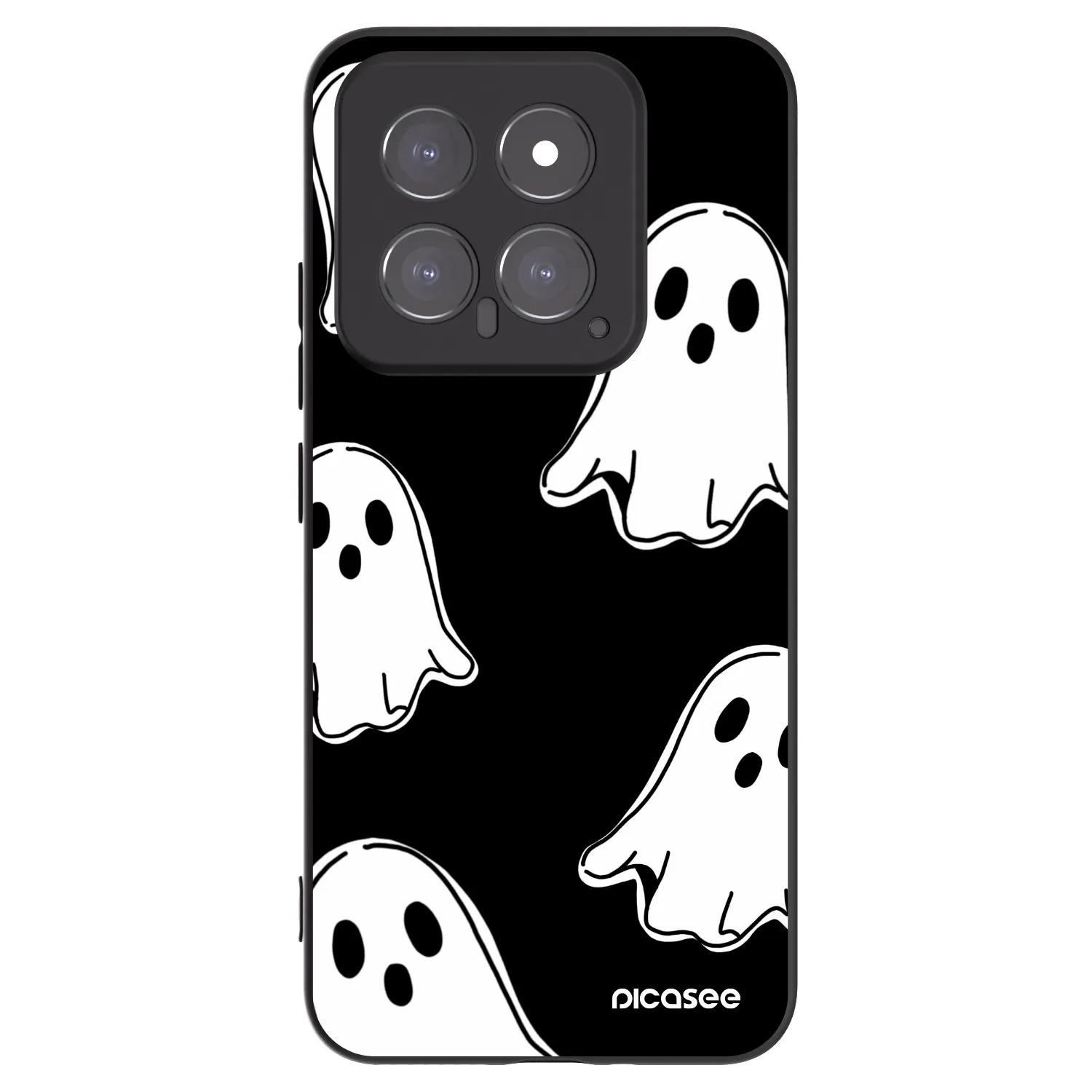 Picasee silikónový čierny obal pre Xiaomi 14 - Black ghosts