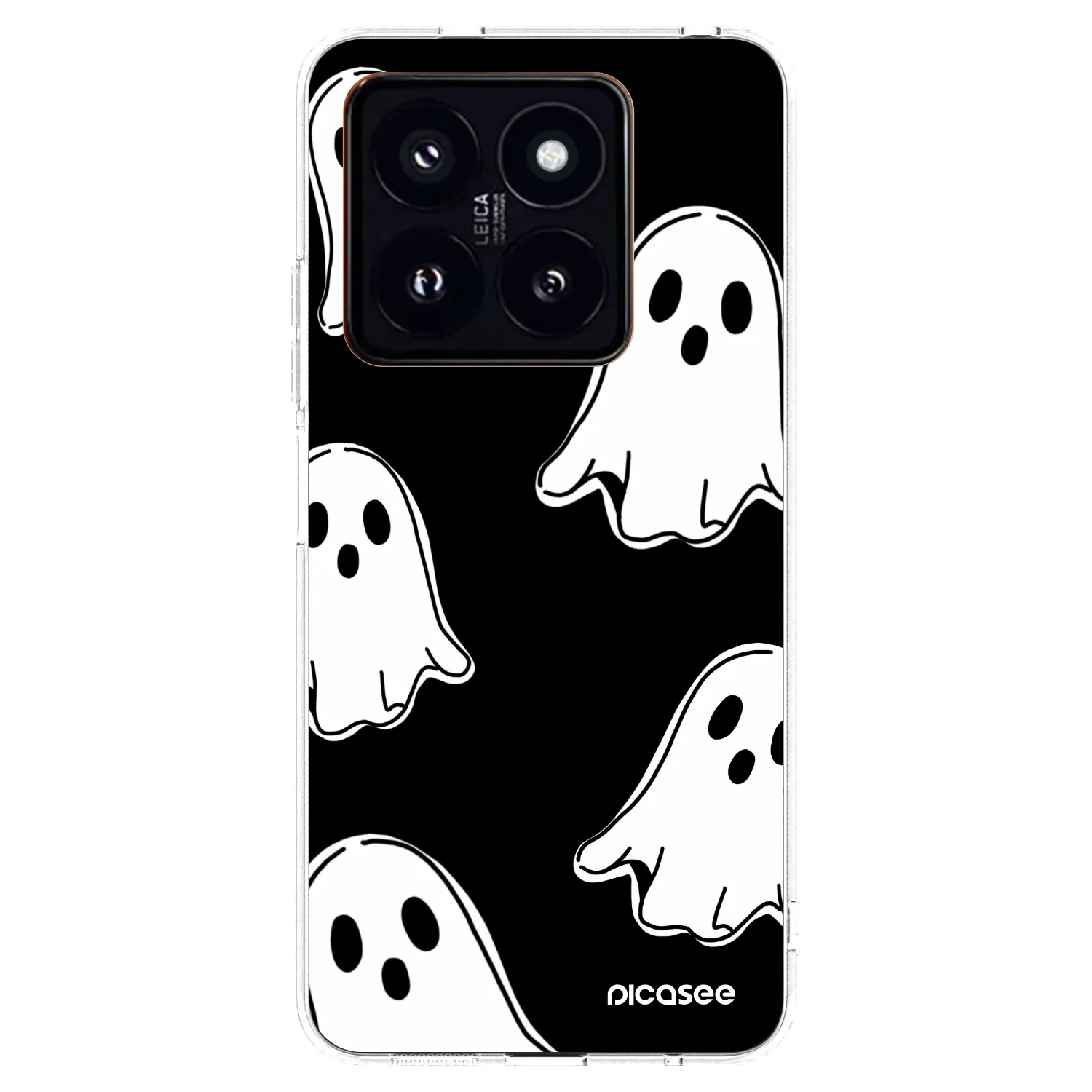 Picasee silikónový prehľadný obal pre Xiaomi 14 Pro - Black ghosts