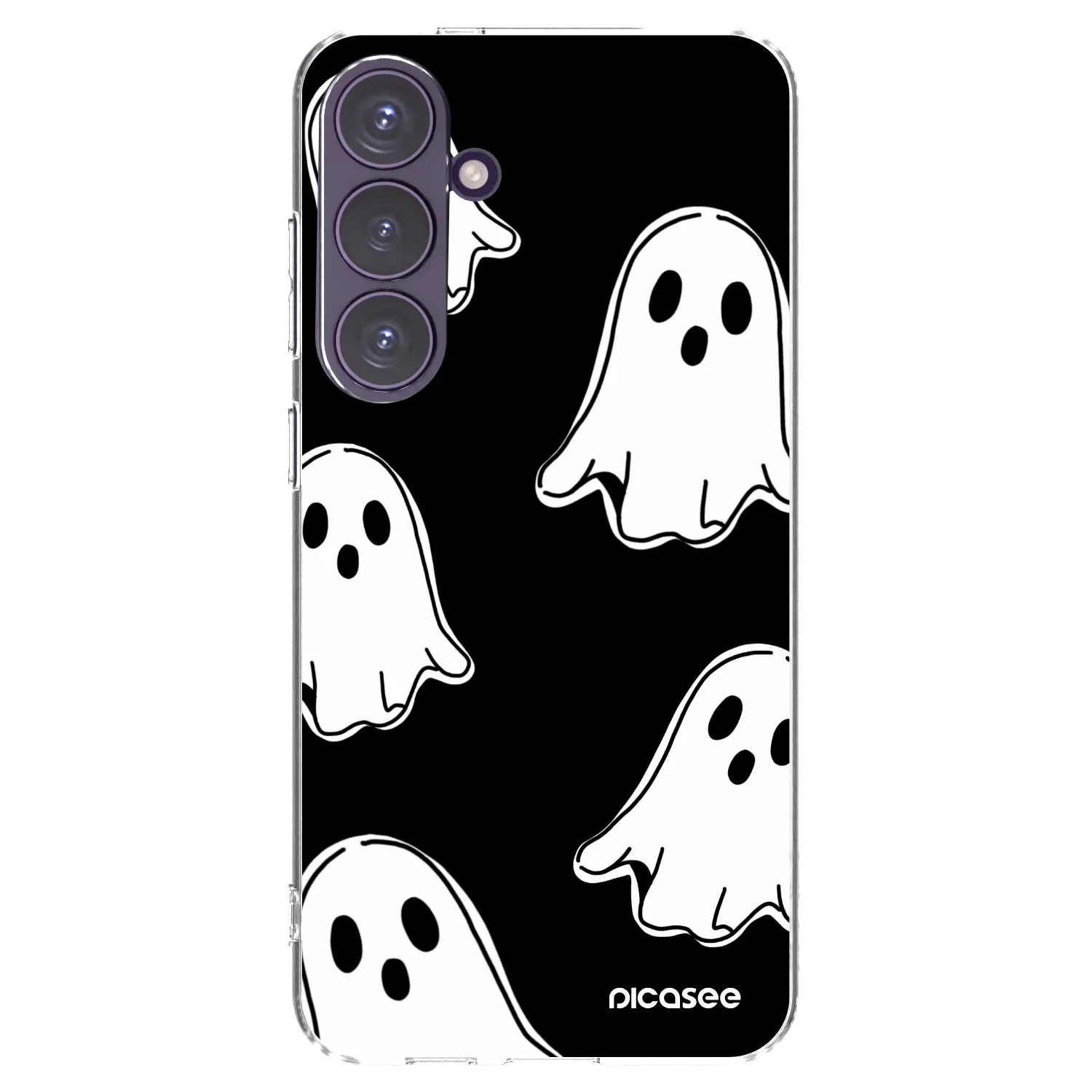 Picasee silikónový prehľadný obal pre Samsung Galaxy S24+ S926B 5G - Black ghosts