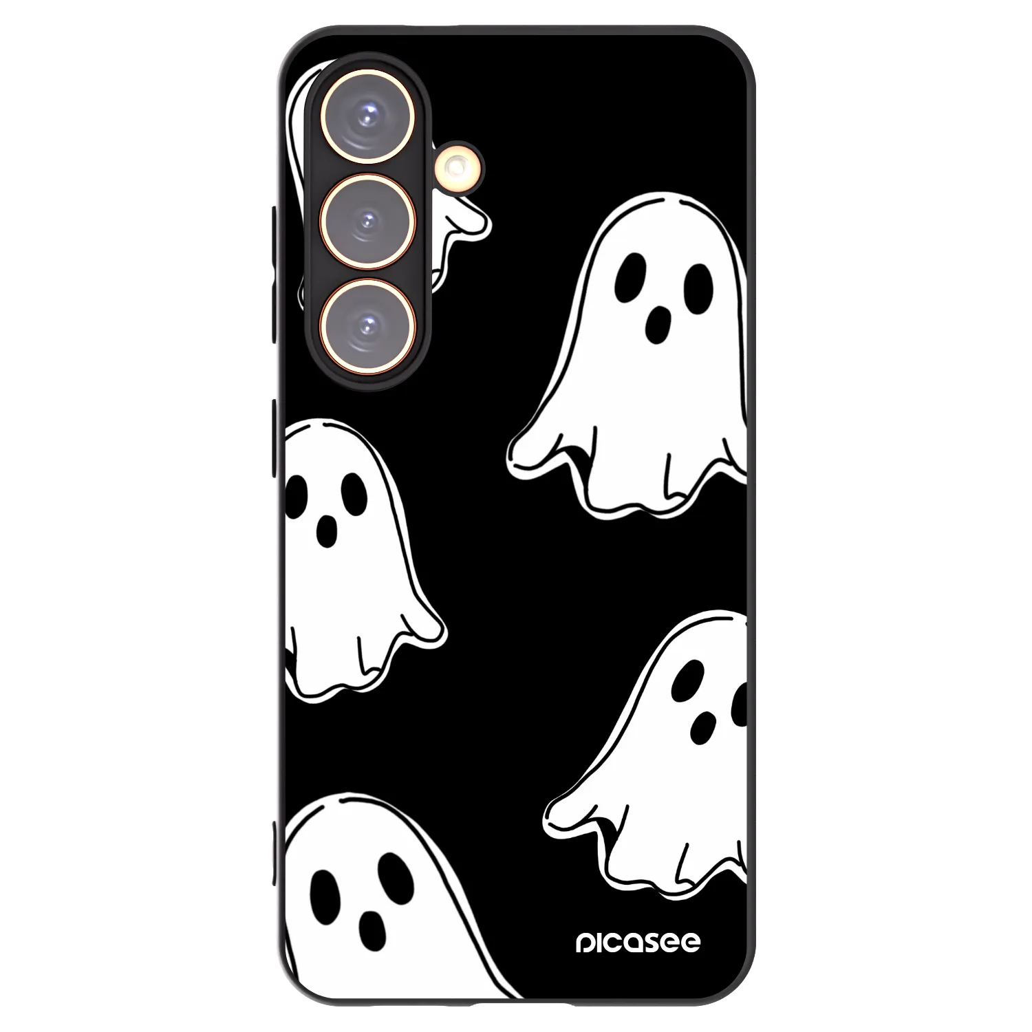 Picasee silikónový čierny obal pre Samsung Galaxy S24 S921B 5G - Black ghosts