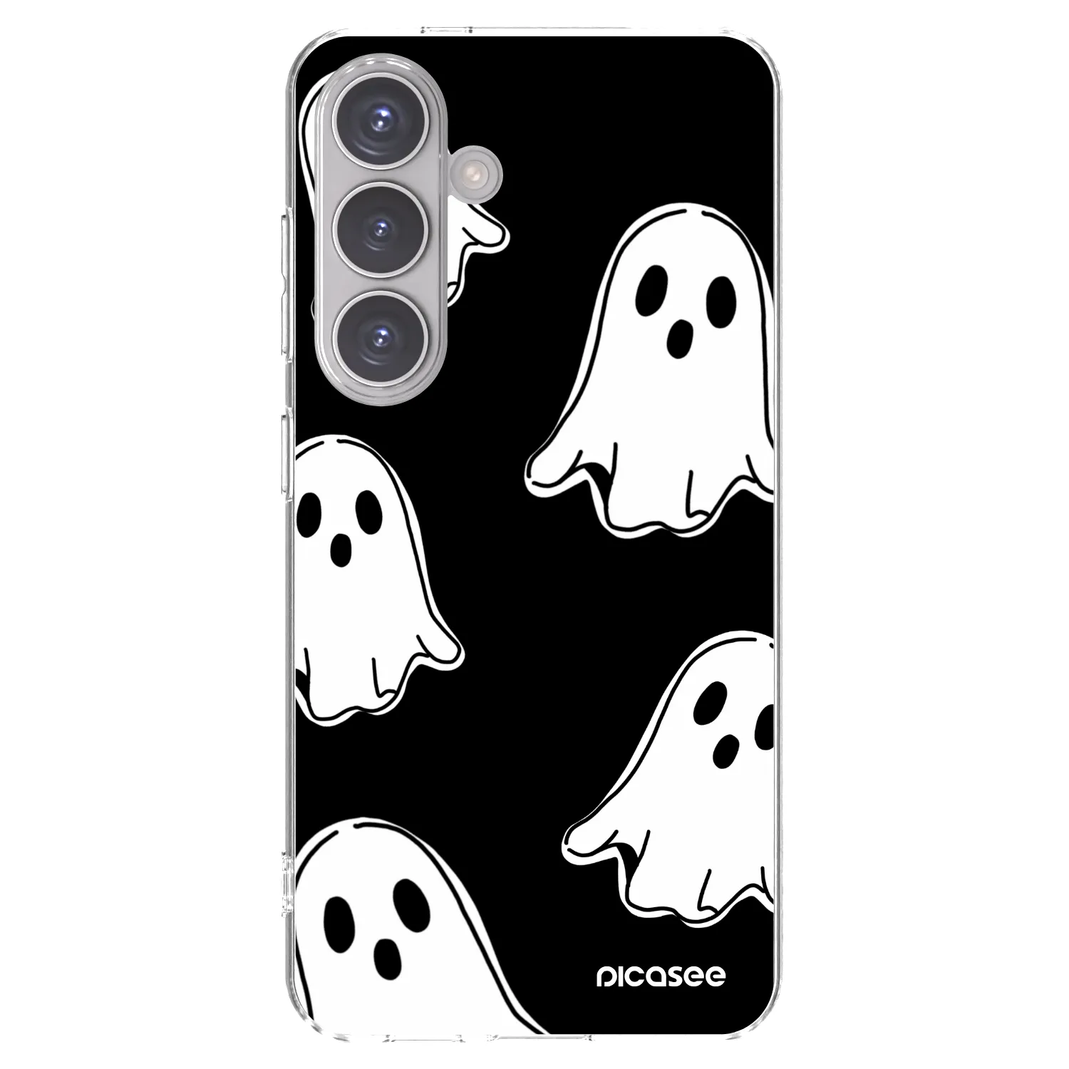 Picasee silikónový prehľadný obal pre Samsung Galaxy S24 S921B 5G - Black ghosts