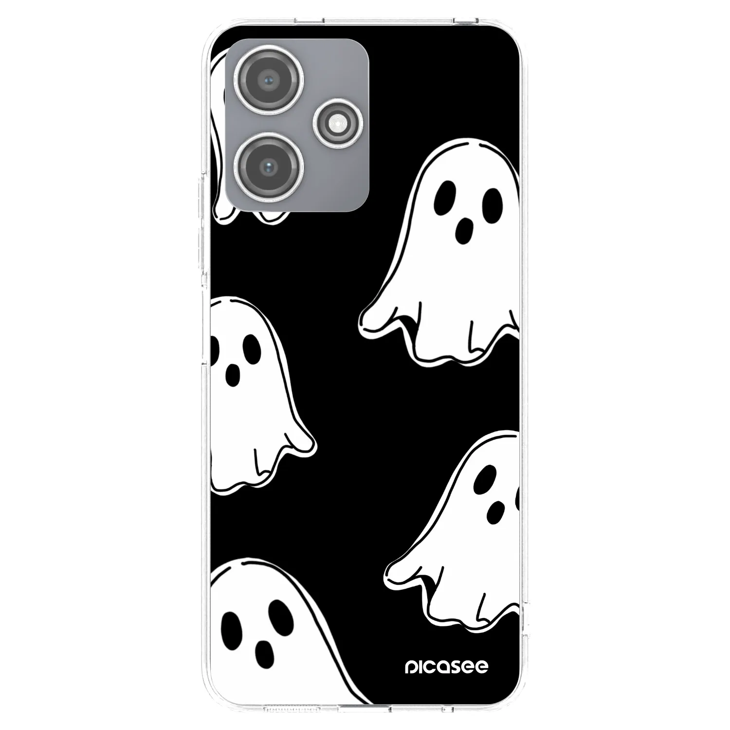 Picasee silikónový prehľadný obal pre Xiaomi Redmi 12 5G - Black ghosts