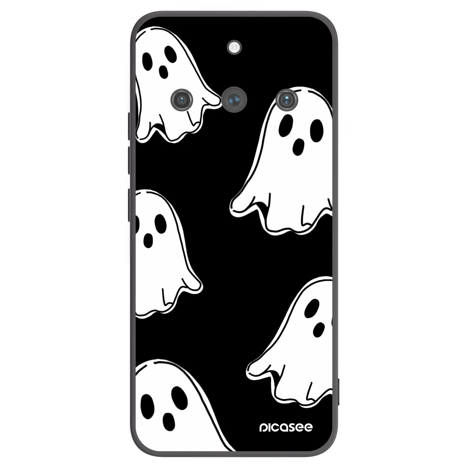 Picasee silikónový čierny obal pre Realme 11 Pro+ - Black ghosts