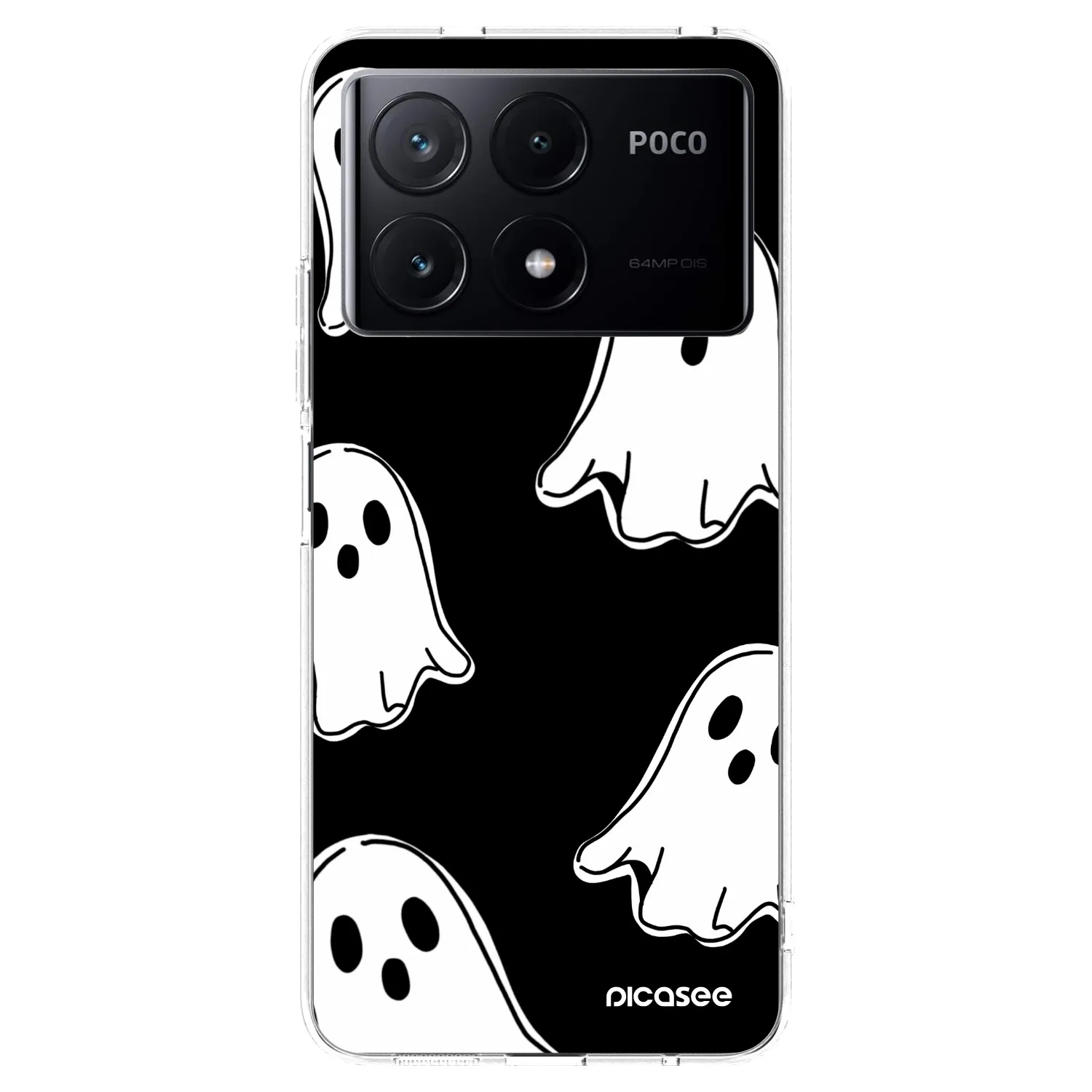 Picasee silikónový prehľadný obal pre Xiaomi Poco X6 Pro - Black ghosts