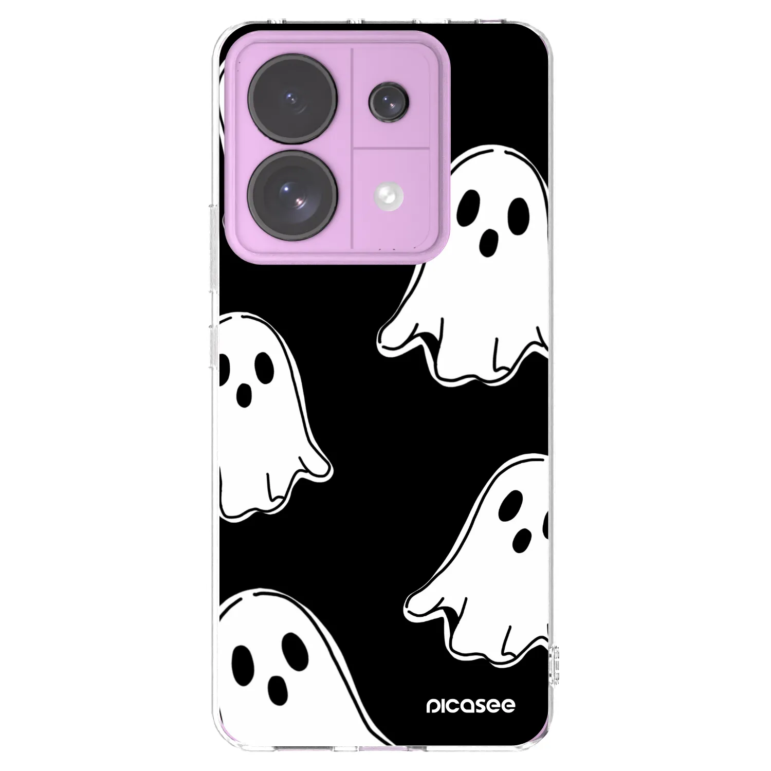 Picasee silikónový prehľadný obal pre Xiaomi Redmi Note 13 Pro 5G - Black ghosts