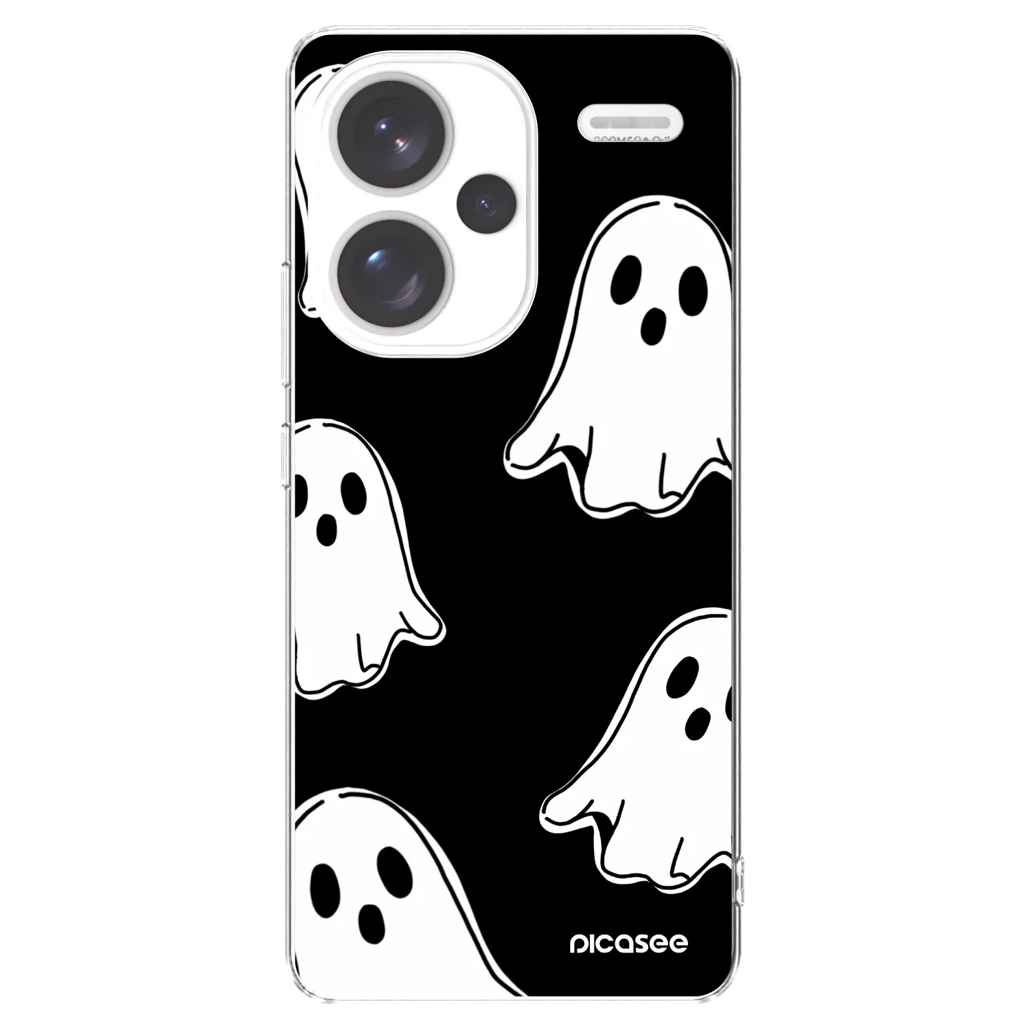 Picasee silikónový prehľadný obal pre Xiaomi Redmi Note 13 Pro+ 5G - Black ghosts
