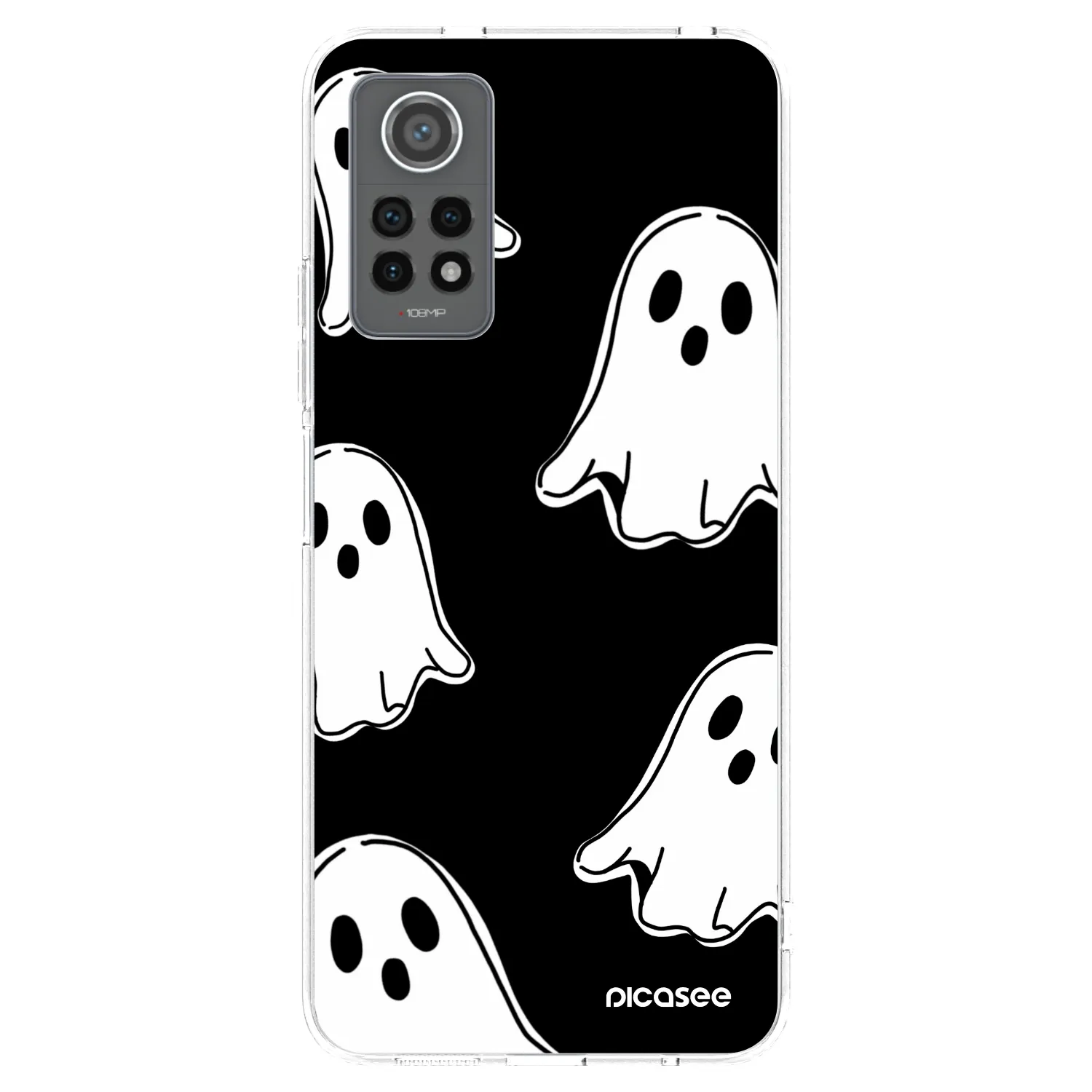 Picasee silikónový prehľadný obal pre Xiaomi Redmi Note 12 Pro 4G - Black ghosts