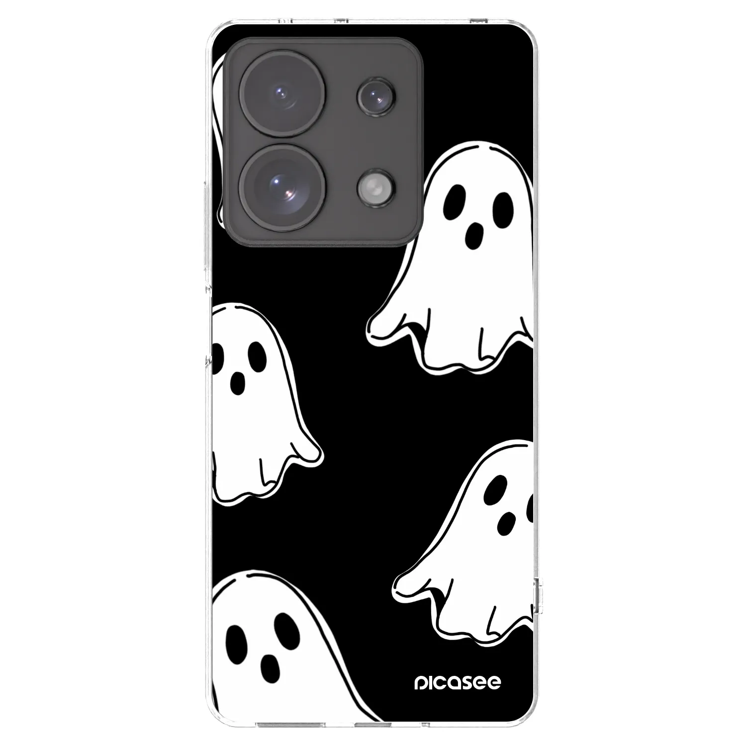 Picasee silikónový prehľadný obal pre Xiaomi Redmi Note 13 Pro 4G - Black ghosts