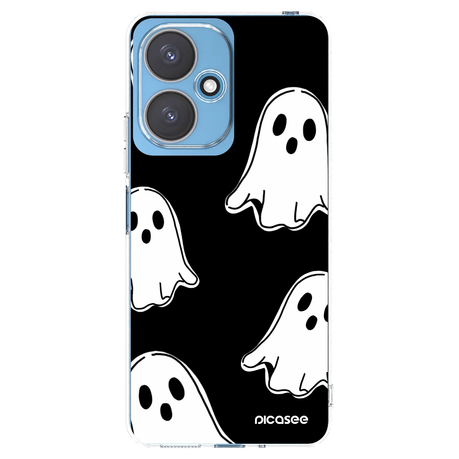 Picasee silikónový prehľadný obal pre Xiaomi Redmi 13C 5G - Black ghosts