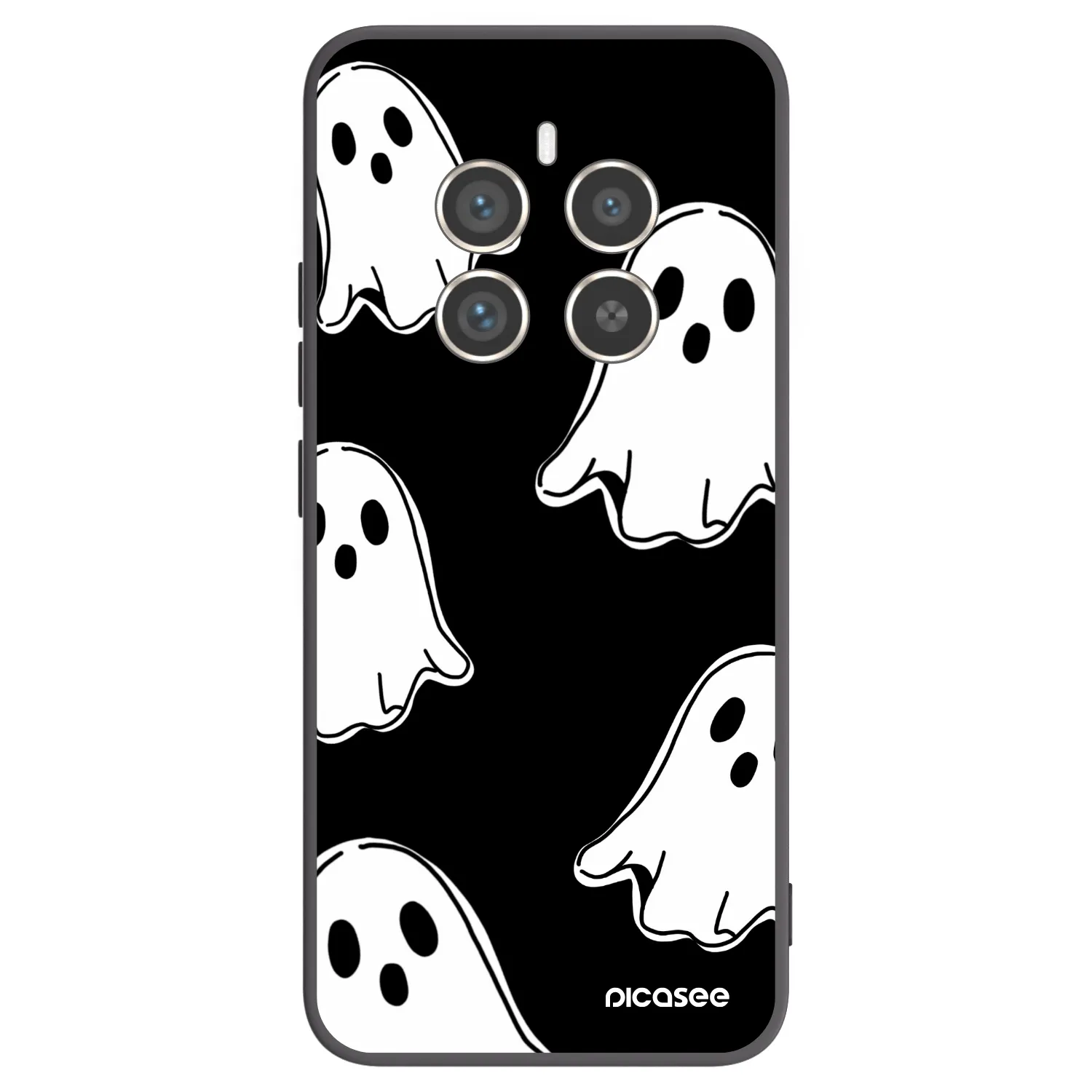 Picasee silikónový čierny obal pre Realme 12 Pro 5G - Black ghosts