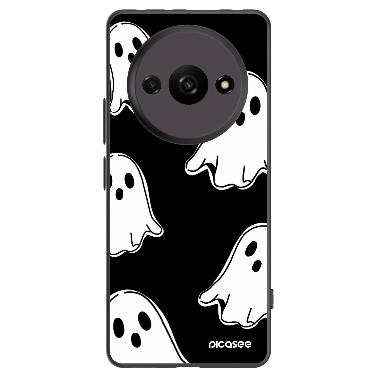 Picasee silikónový čierny obal pre Xiaomi Redmi A3 - Black ghosts
