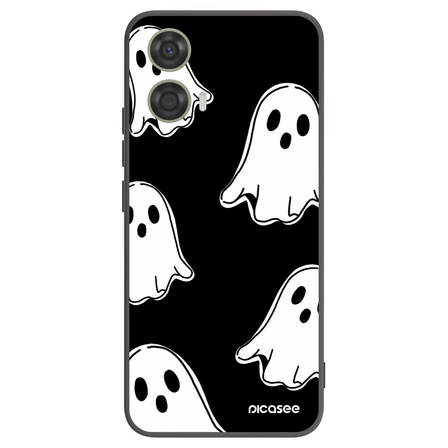 Picasee silikónový čierny obal pre Motorola Moto G24 - Black ghosts